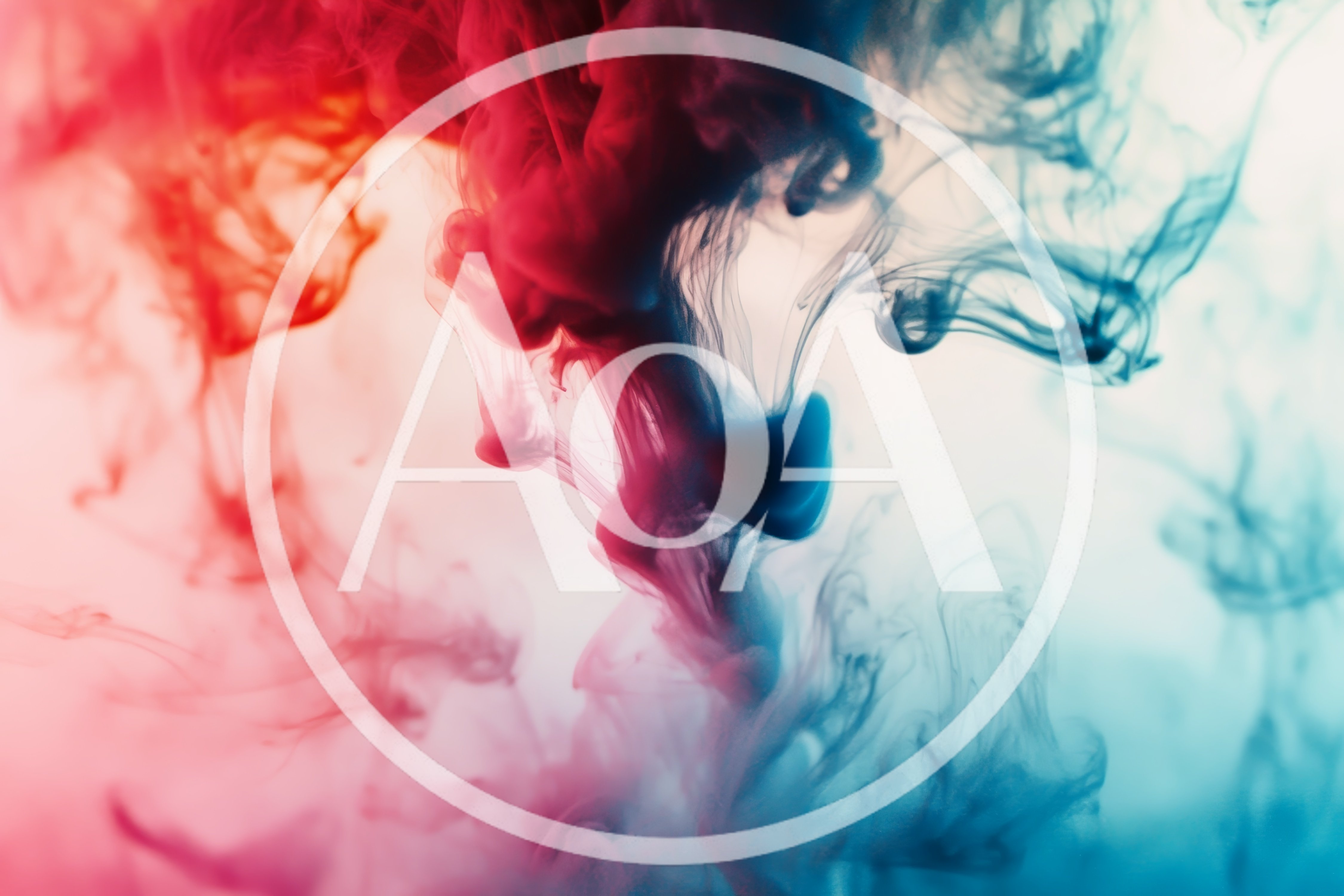 Red and Blue Ink Swirling in Water