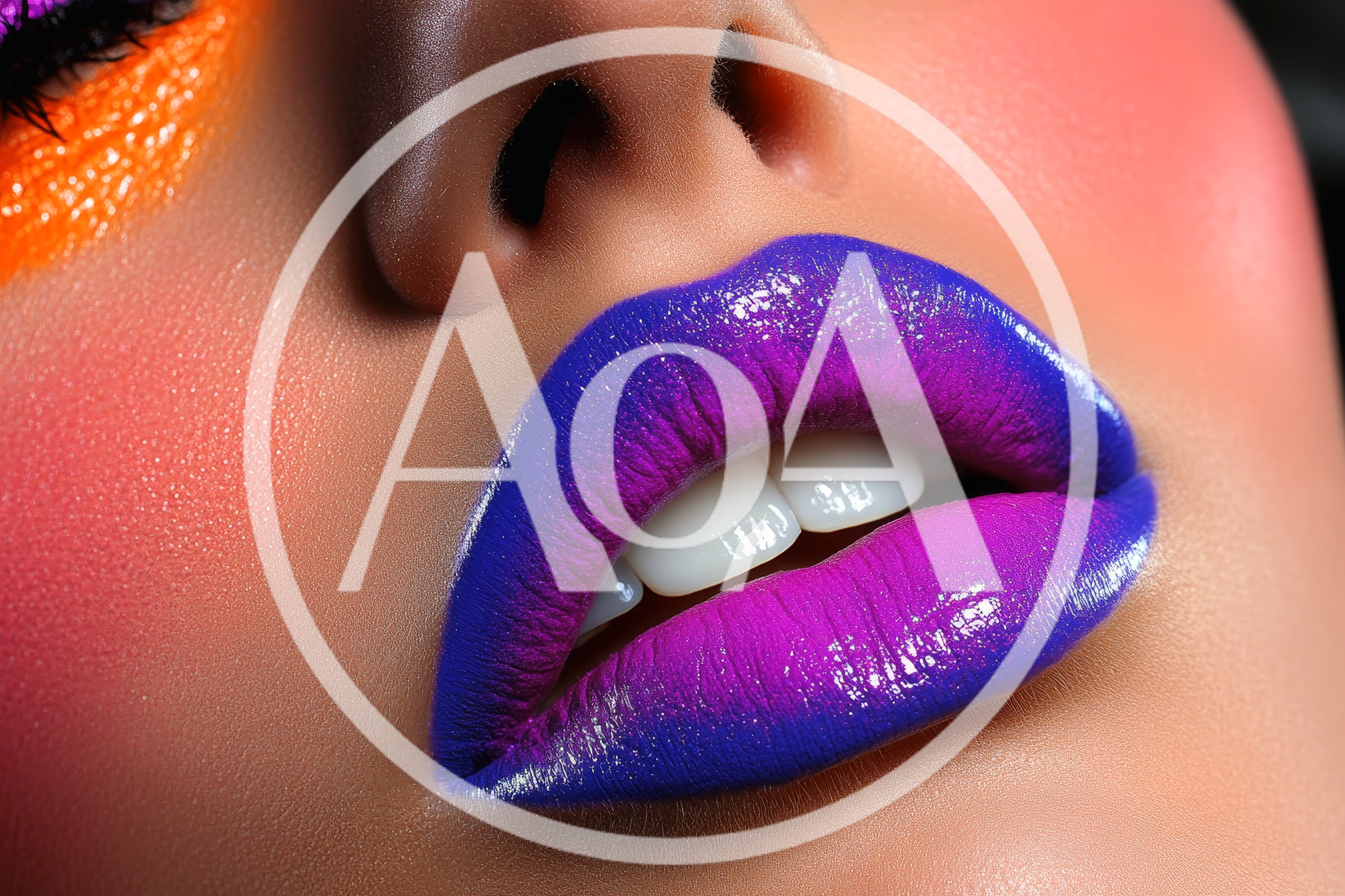 Extreme Close Up Of Vibrant Ombre Lipstick