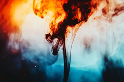 Abstract Ink Diffusion In Water With Vibrant Color Contrast