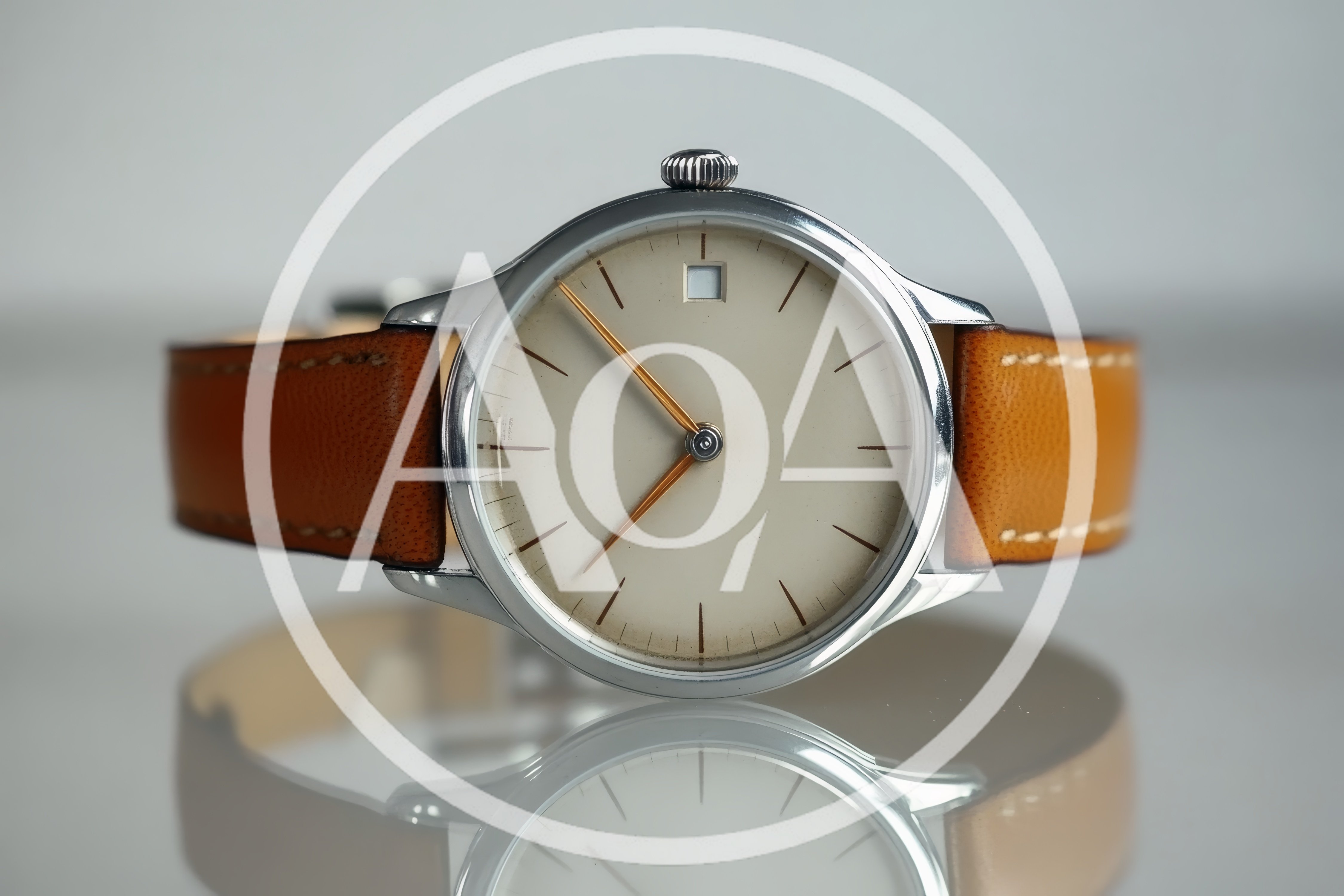 Vintage Style Wristwatch With Tan Leather Strap