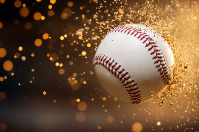 Baseball Flying Through Air With Dust Particles
