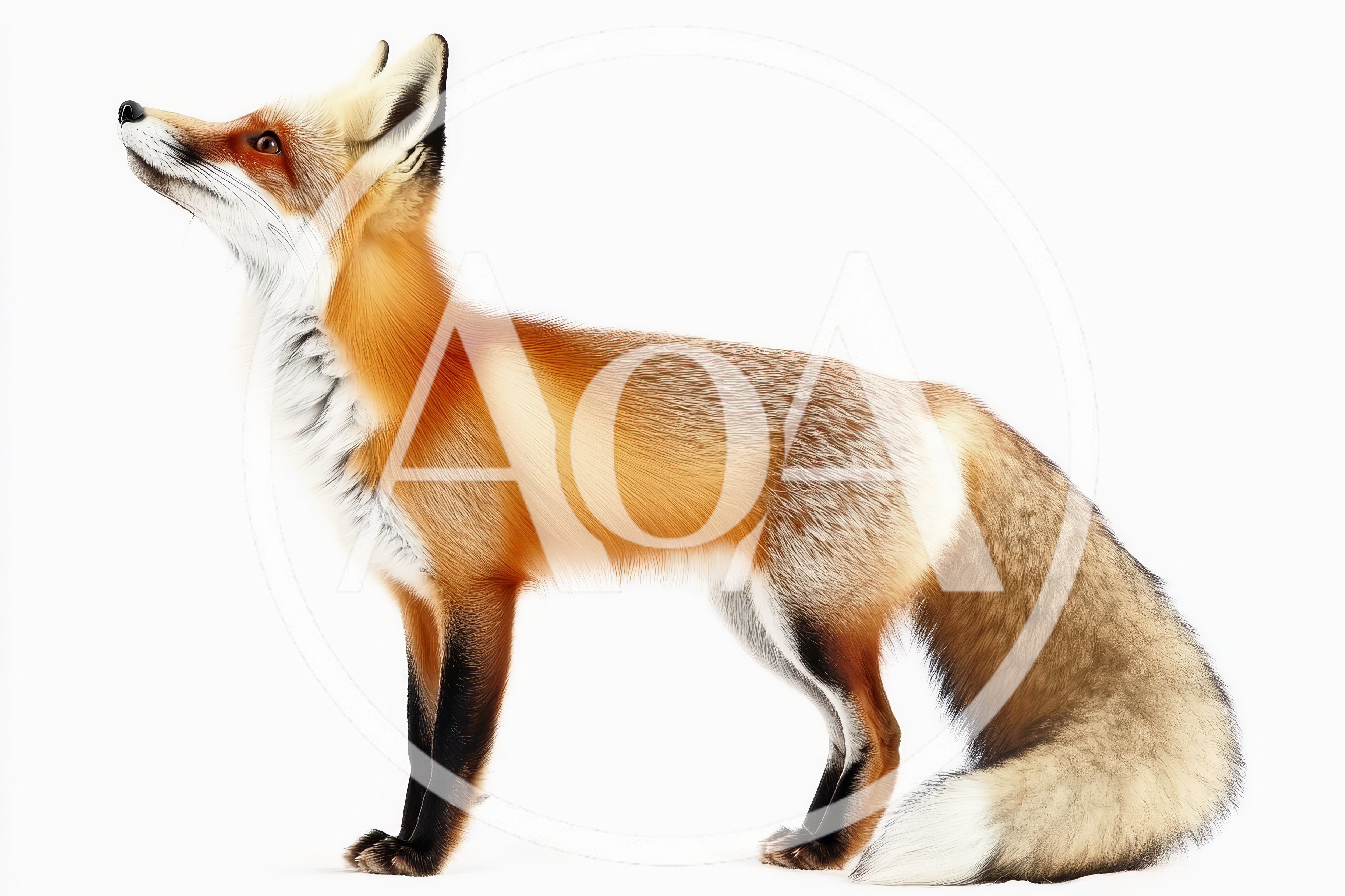 Full Body Portrait Of A Red Fox Standing