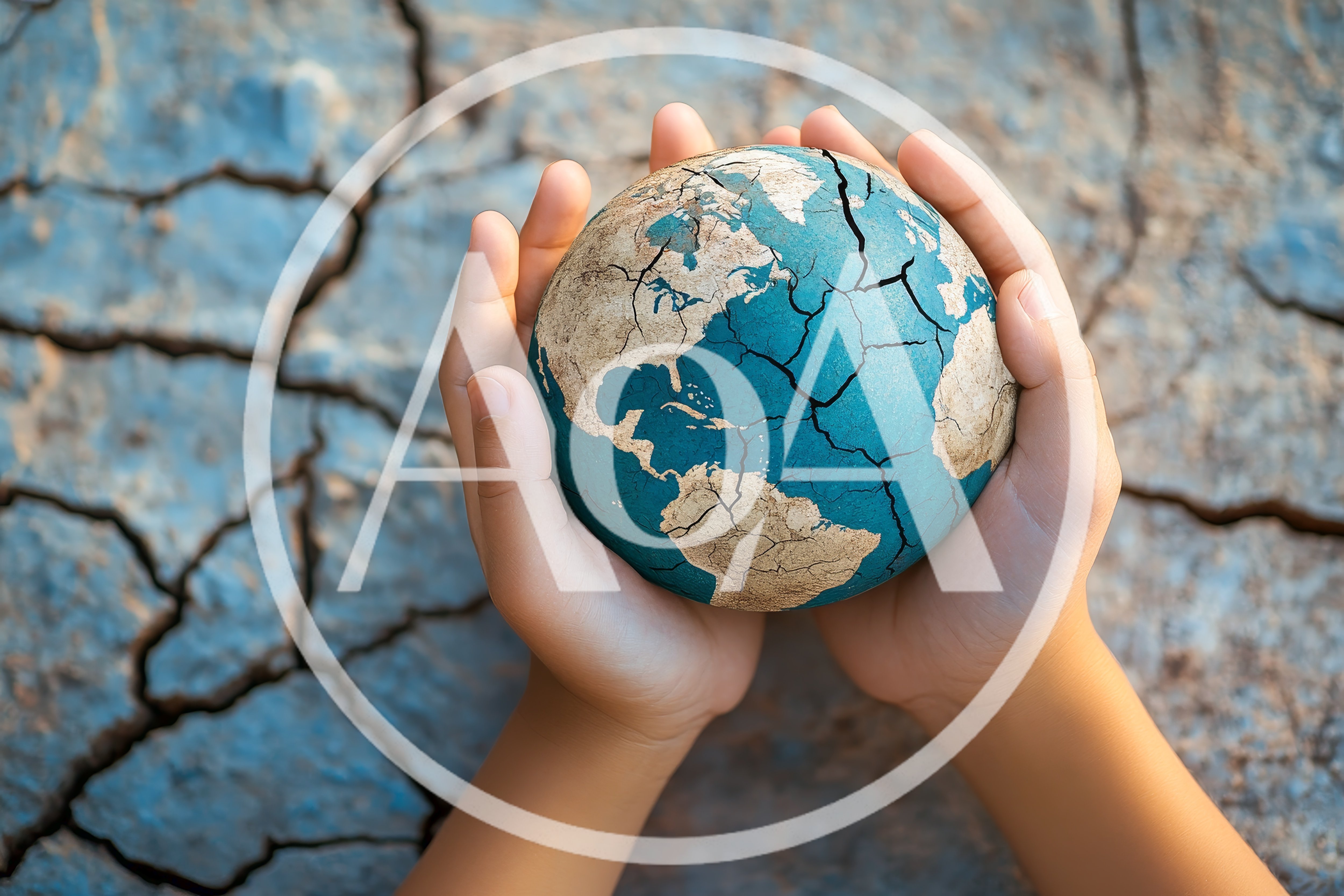 Child Hands Holding A Cracked Earth Globe