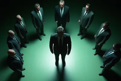 Group Of Businessmen Standing In A Circle