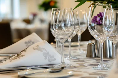 Elegant Table Setting In A Fine Dining Restaurant
