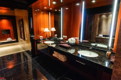 Modern Luxury Hotel Bathroom With Double Vanity