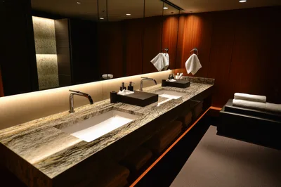 Modern Luxury Hotel Bathroom Vanity With Double Sinks