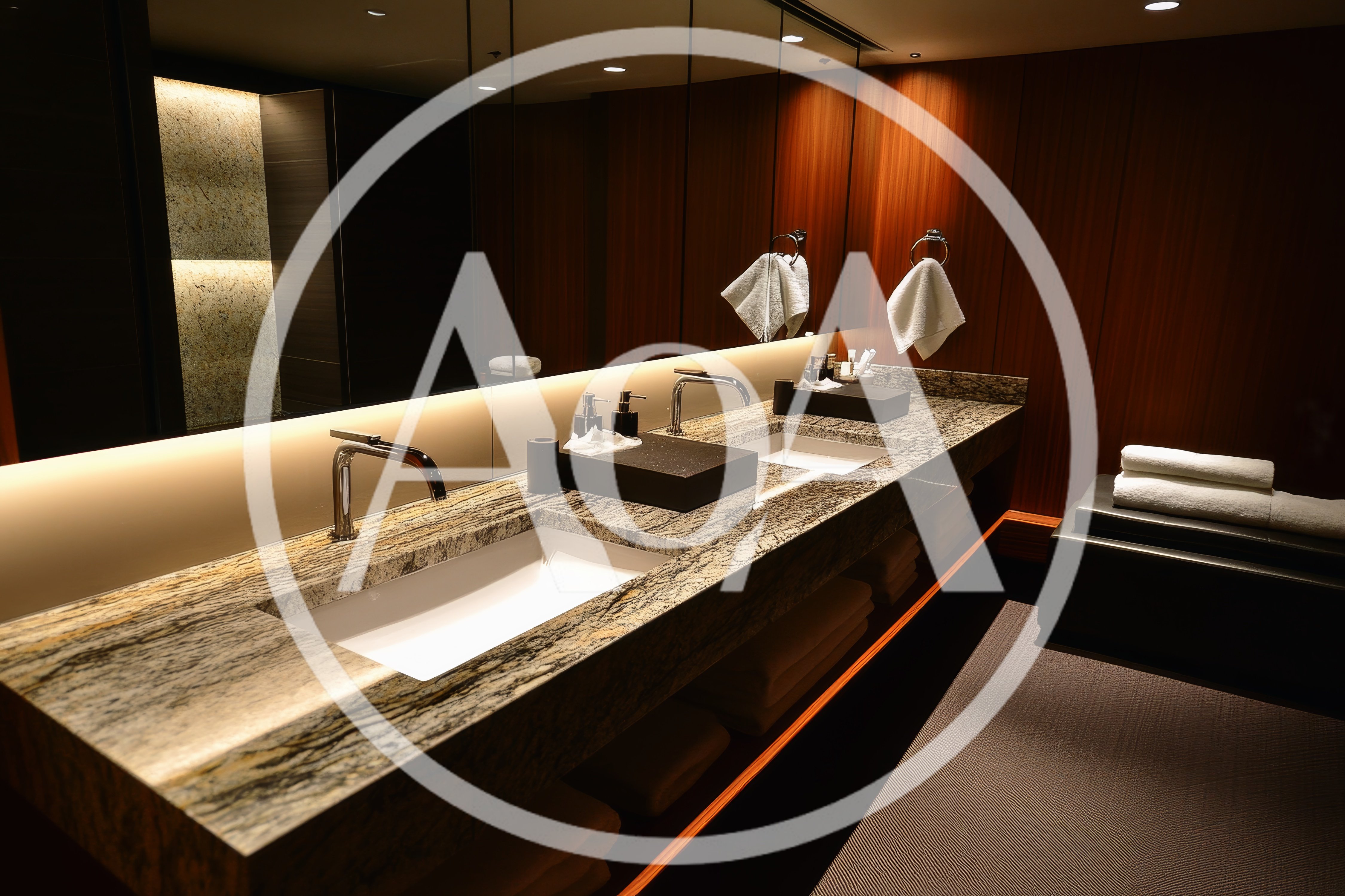 Modern Luxury Hotel Bathroom Vanity With Double Sinks