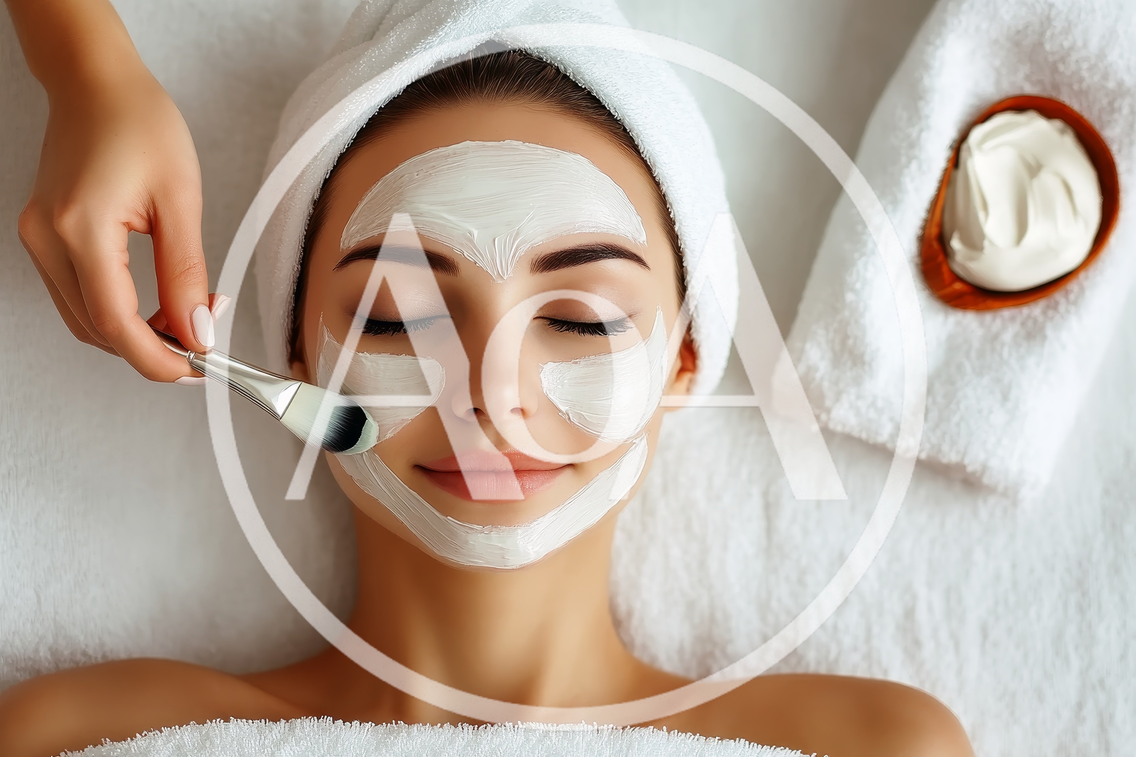Woman Receiving A Professional Facial Treatment In A Spa