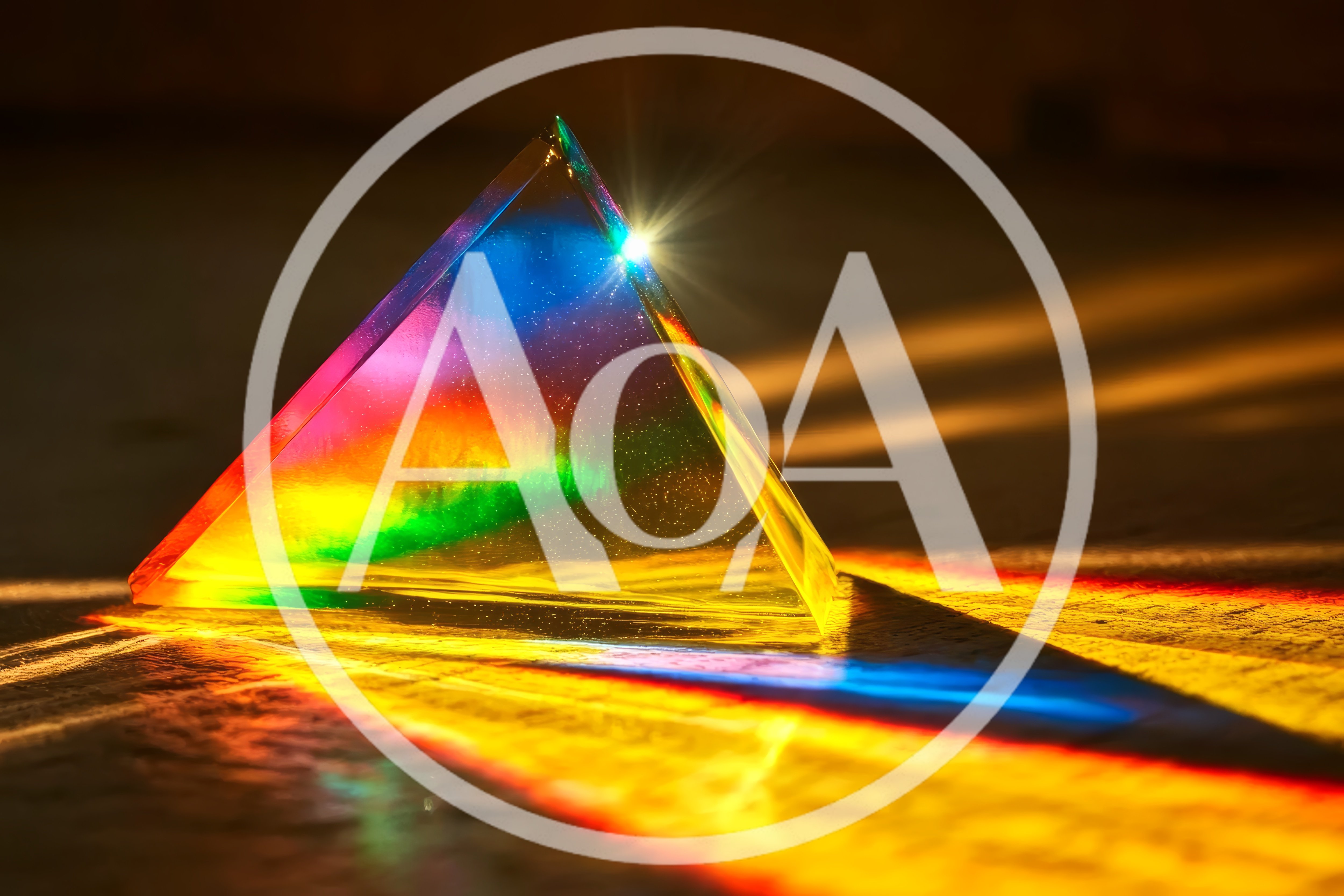 Glass Prism Refracting Light Into A Colorful Spectrum