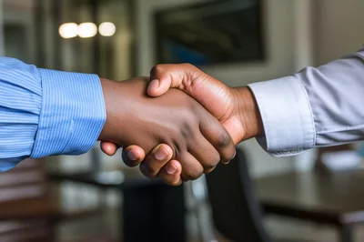 Professional Business Handshake Between Two Men