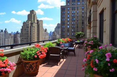 Luxury Terrace Balcony Overlooking New York City Skyline