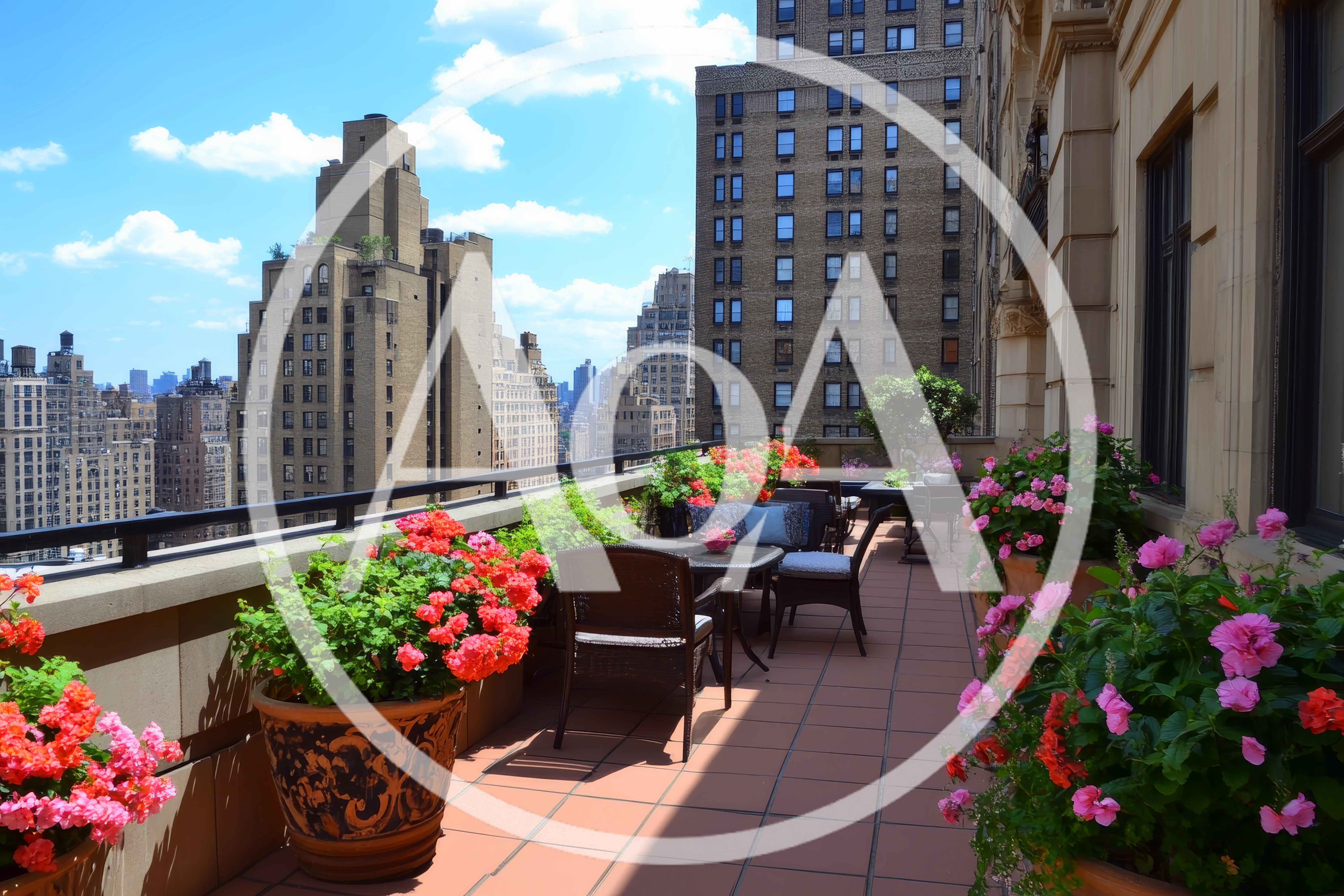 Luxury Terrace Balcony Overlooking New York City Skyline