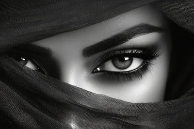 Close Up Portrait Of A Woman Wearing A Veil
