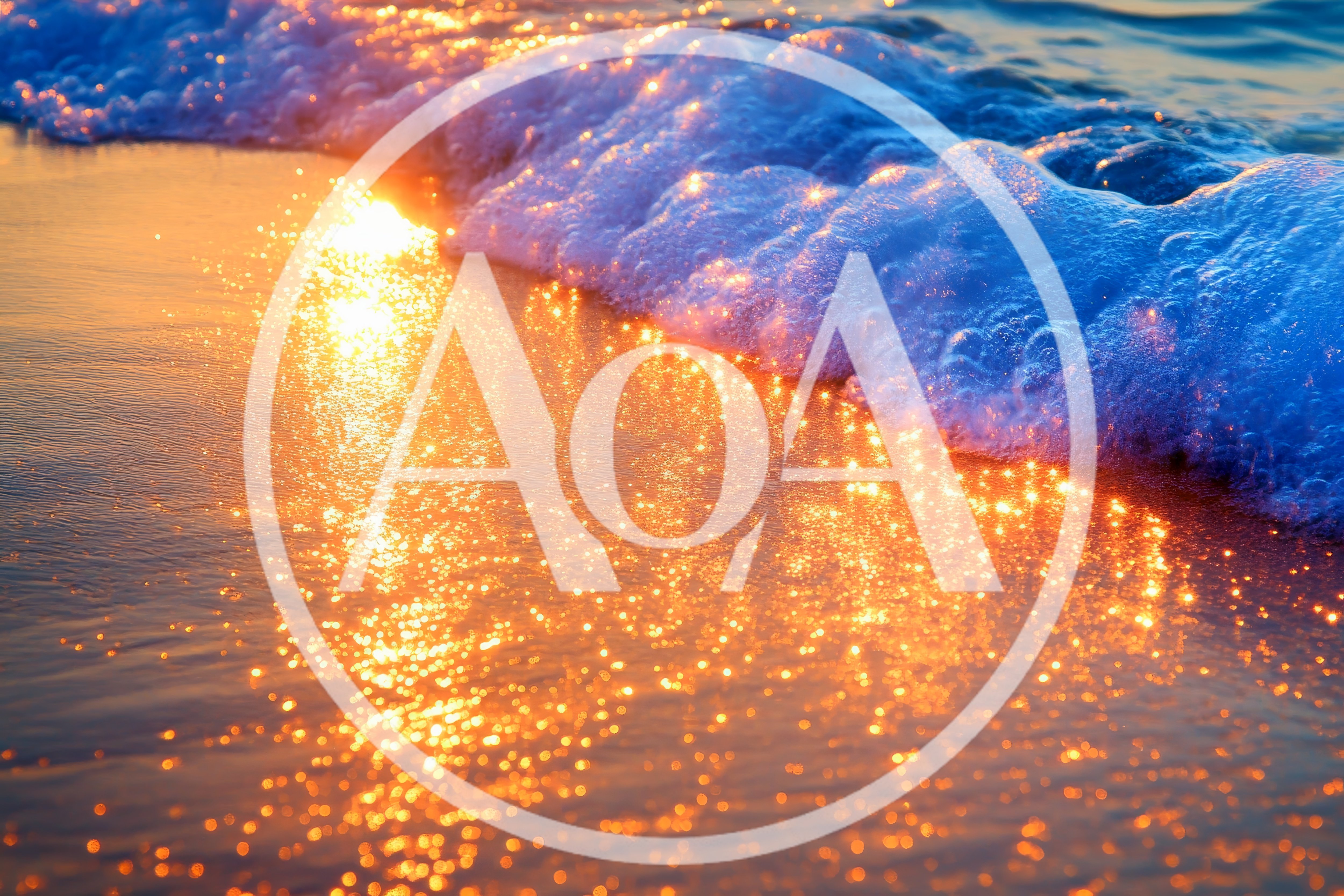 Golden Sunset Waves Crashing On Sandy Beach