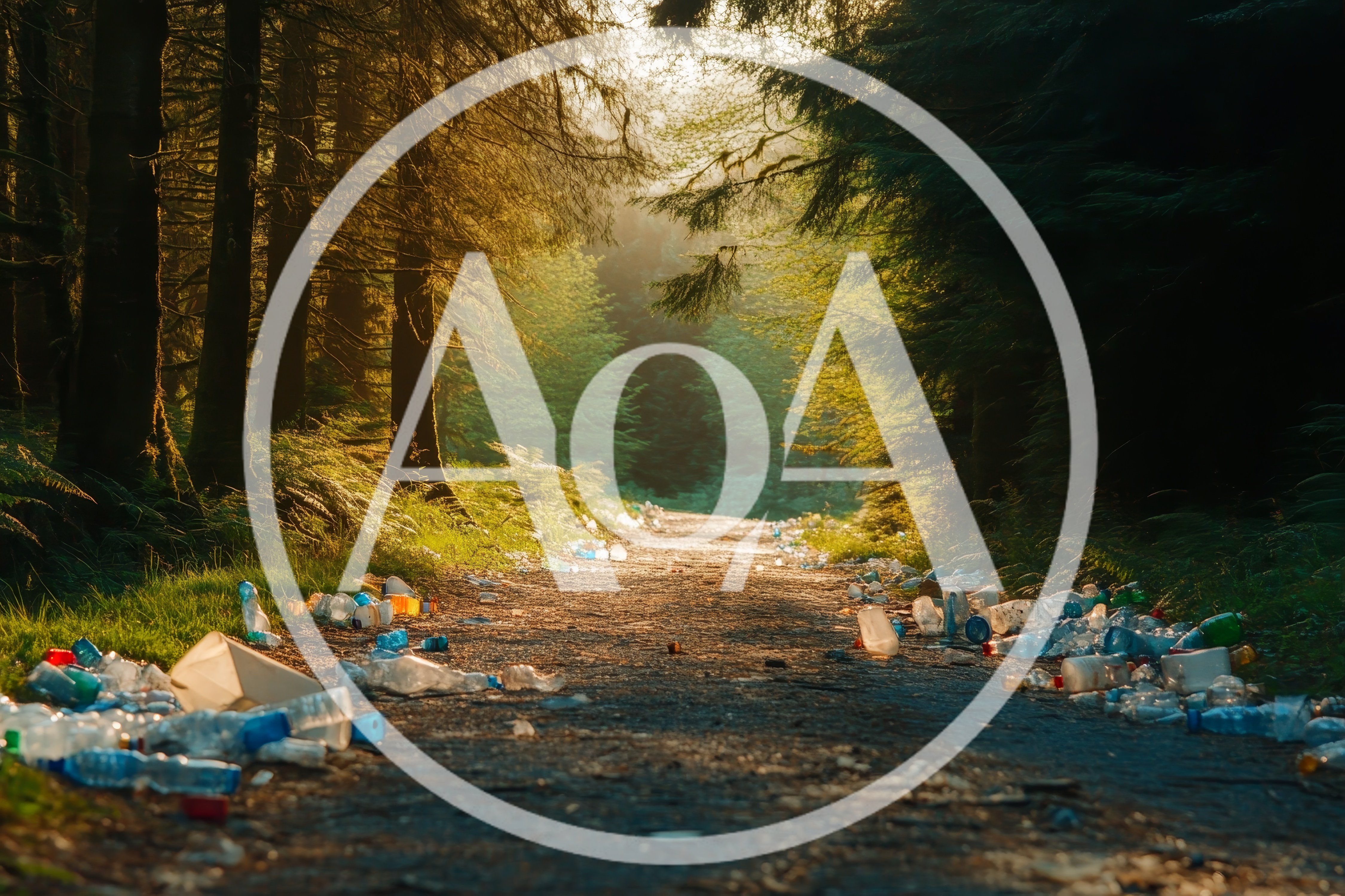 Plastic Waste Littering A Scenic Forest Path