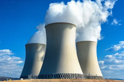 Three Large Nuclear Power Plant Cooling Towers