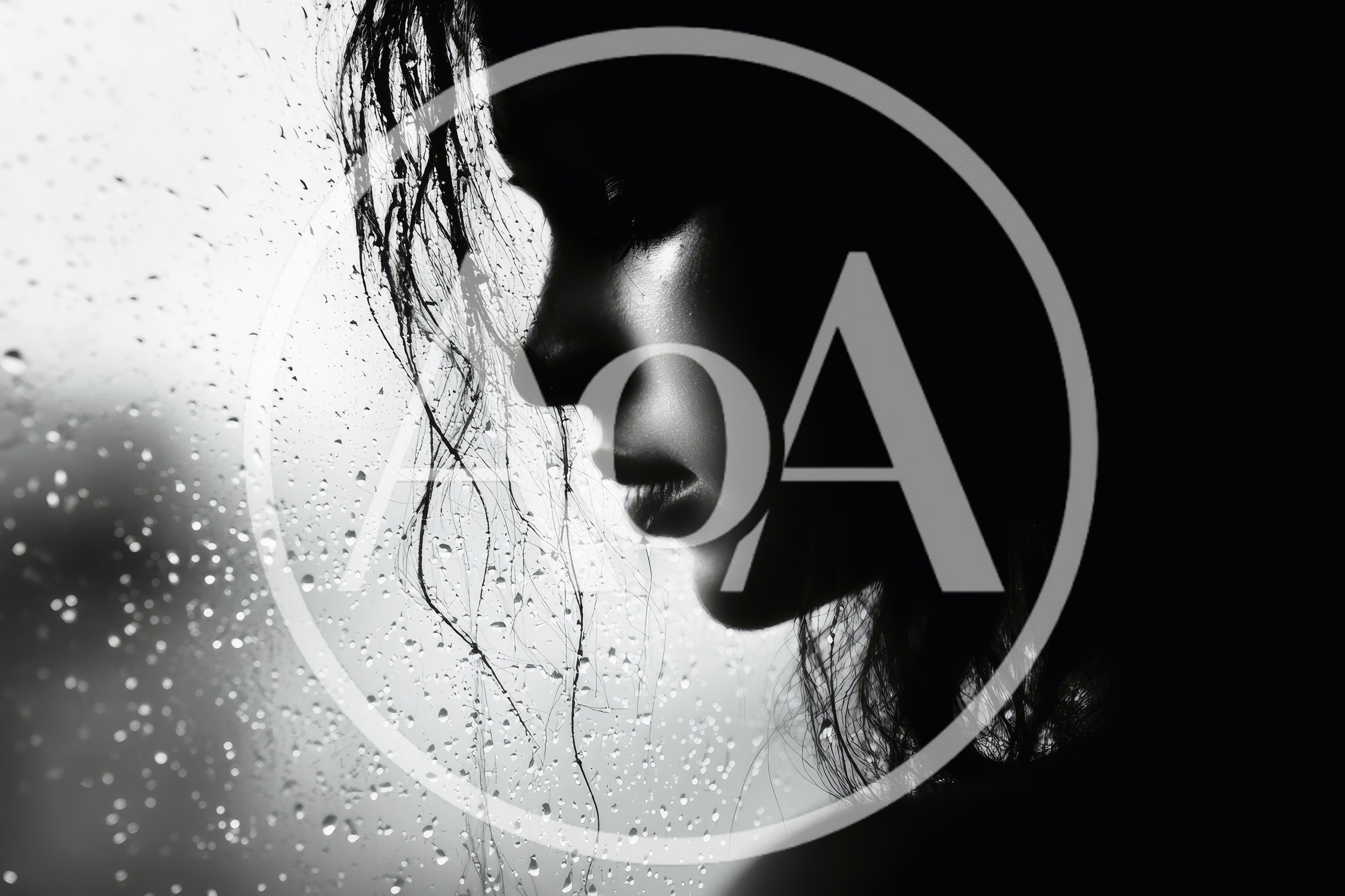 Melancholic Woman Looking Through Rain Streaked Window