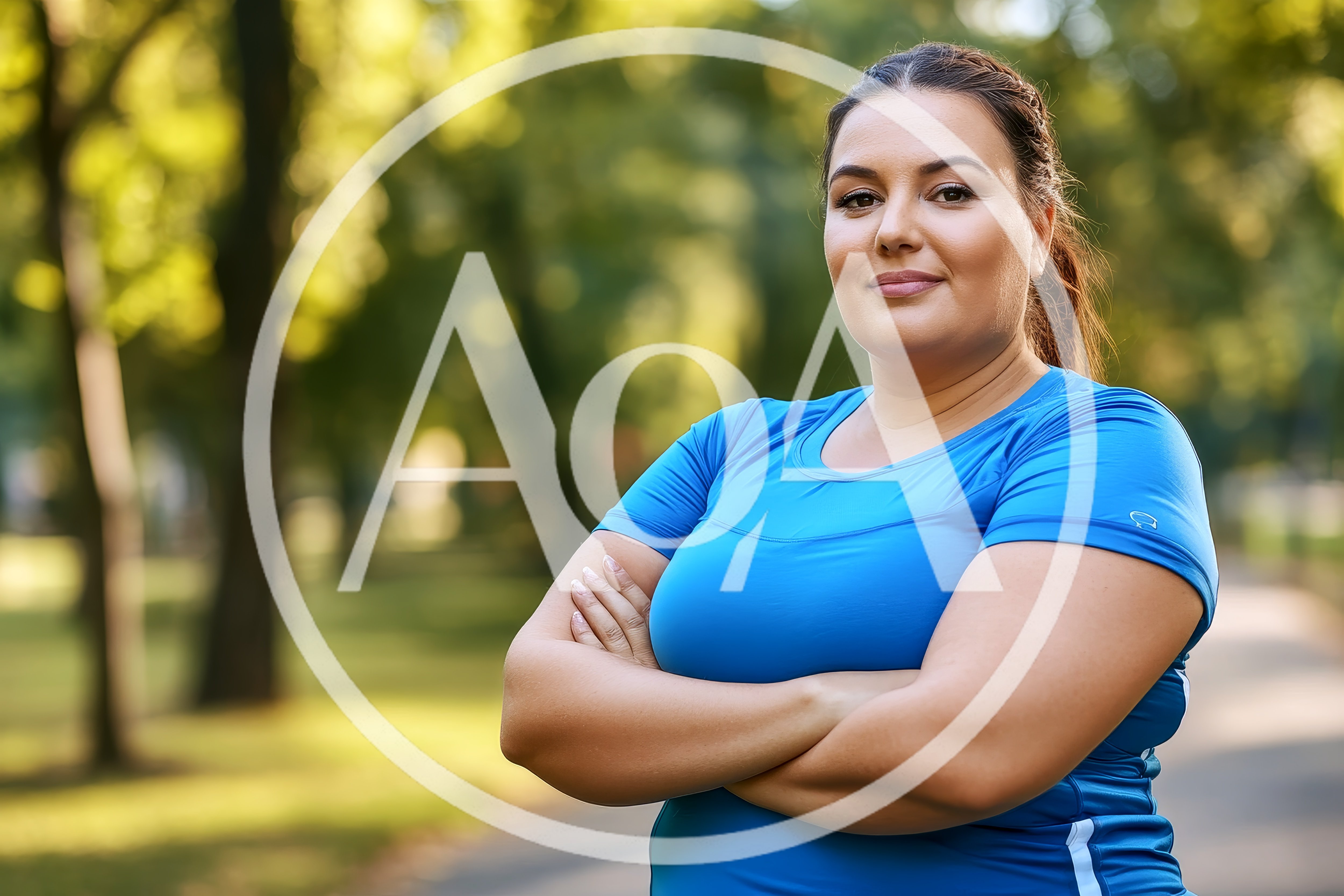 Confident Plus Size Woman Standing In A Park