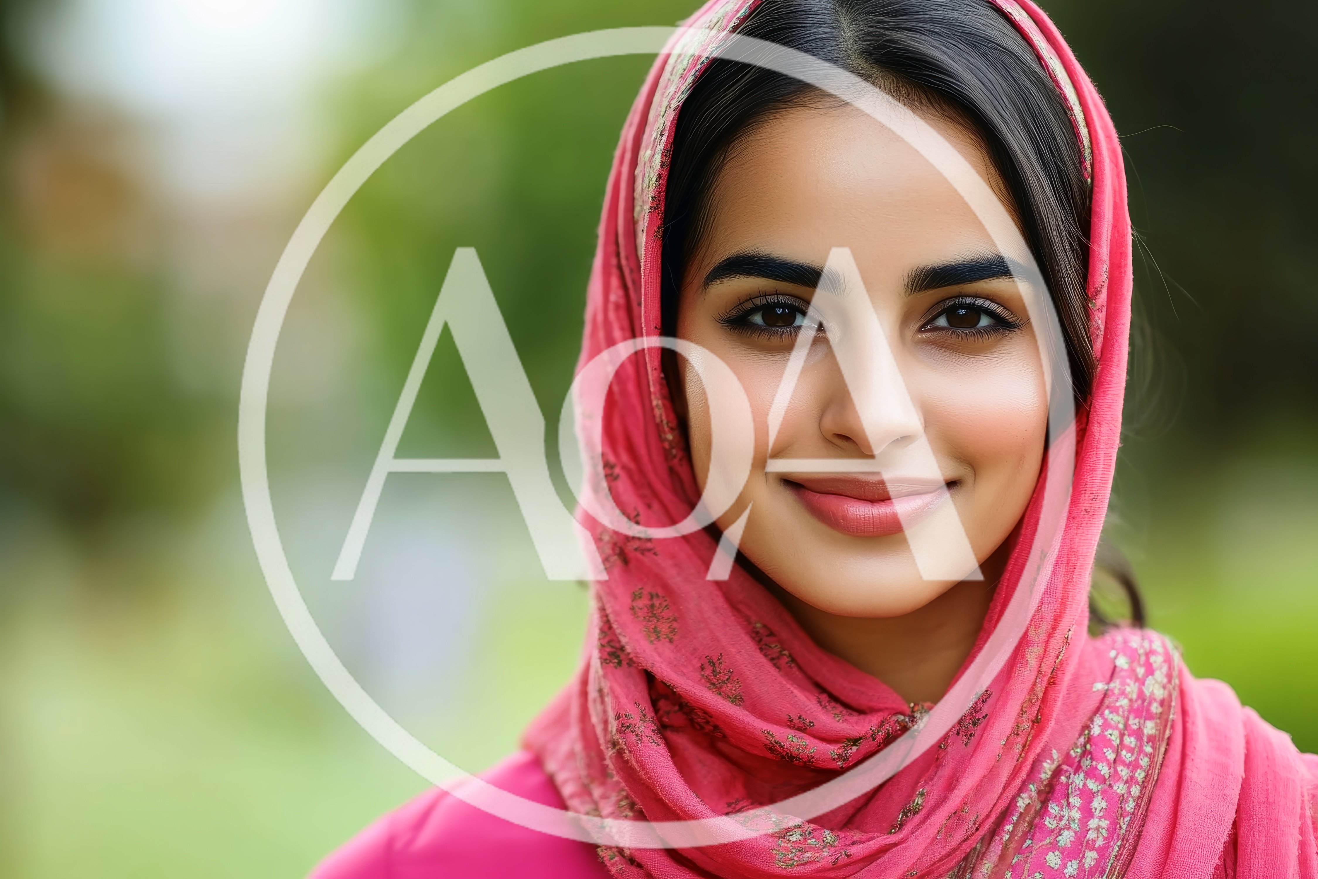 Portrait Of A Smiling Young Woman Wearing A Hijab