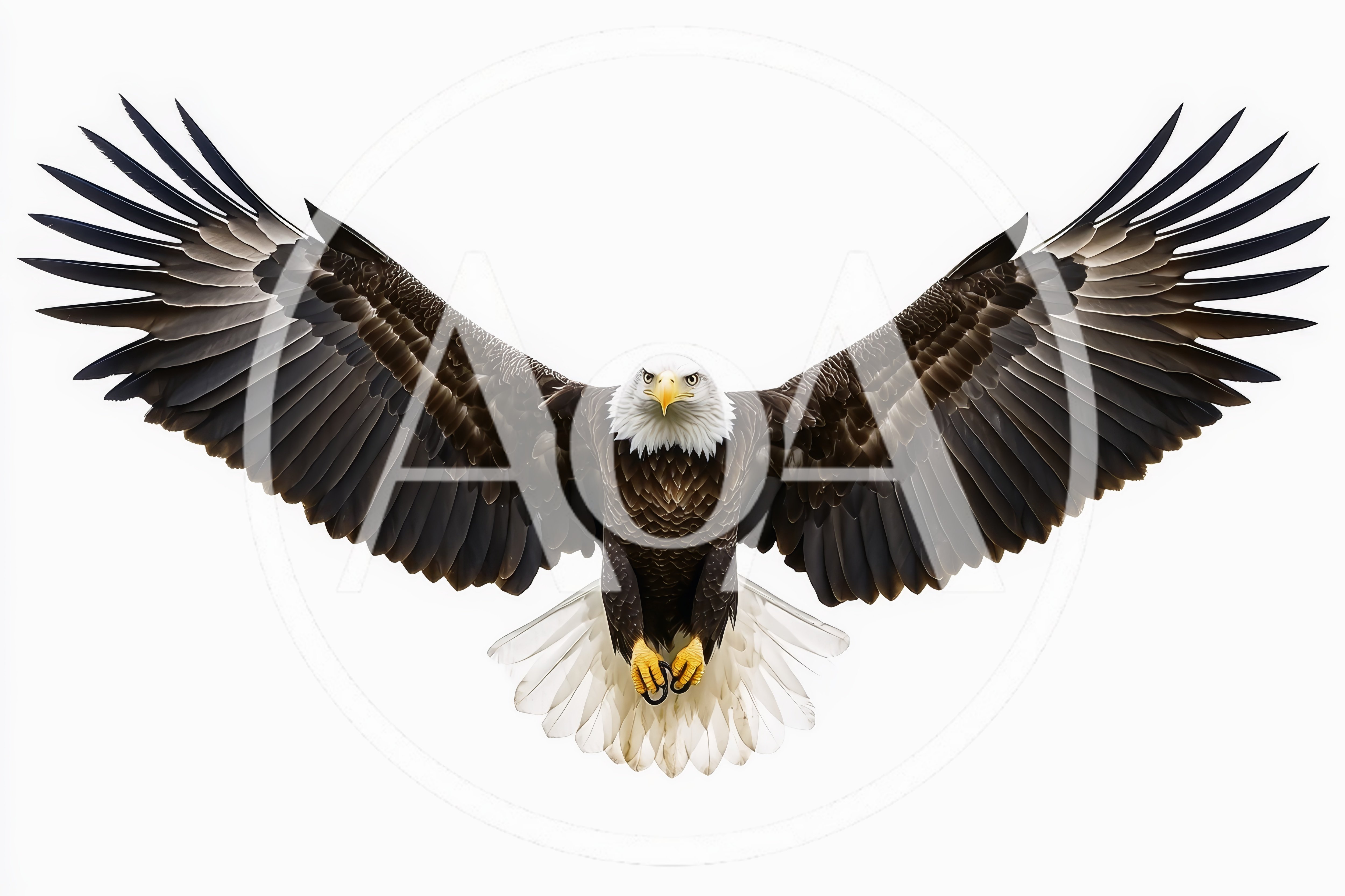 Majestic Bald Eagle Flying With Wings Spread Wide