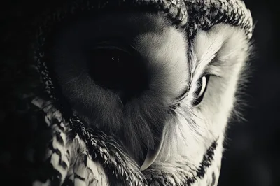 Extreme Close Up Of A Great Horned Owl Face
