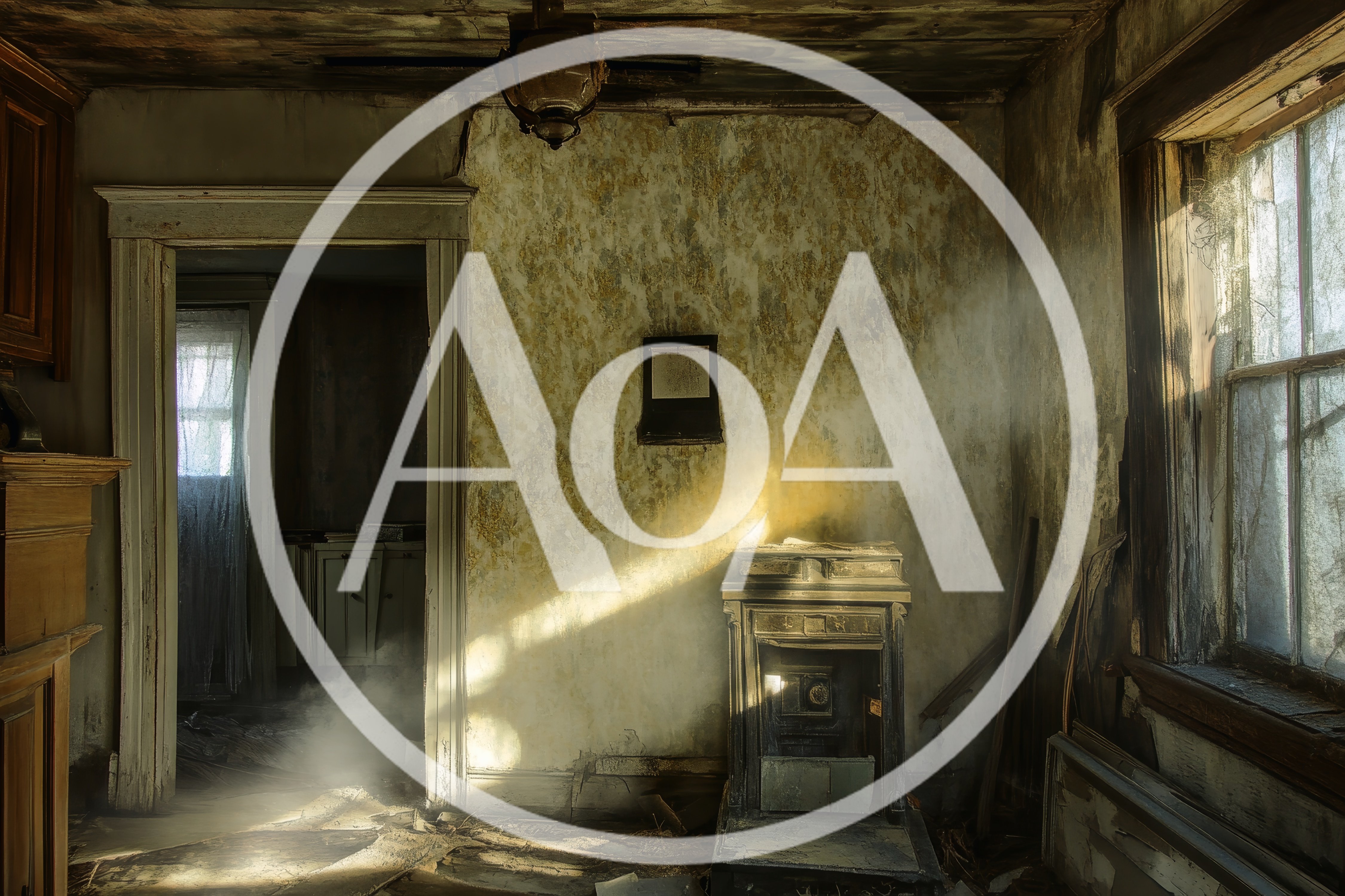 Abandoned Dilapidated Room With Sunlight Streaming Through Window