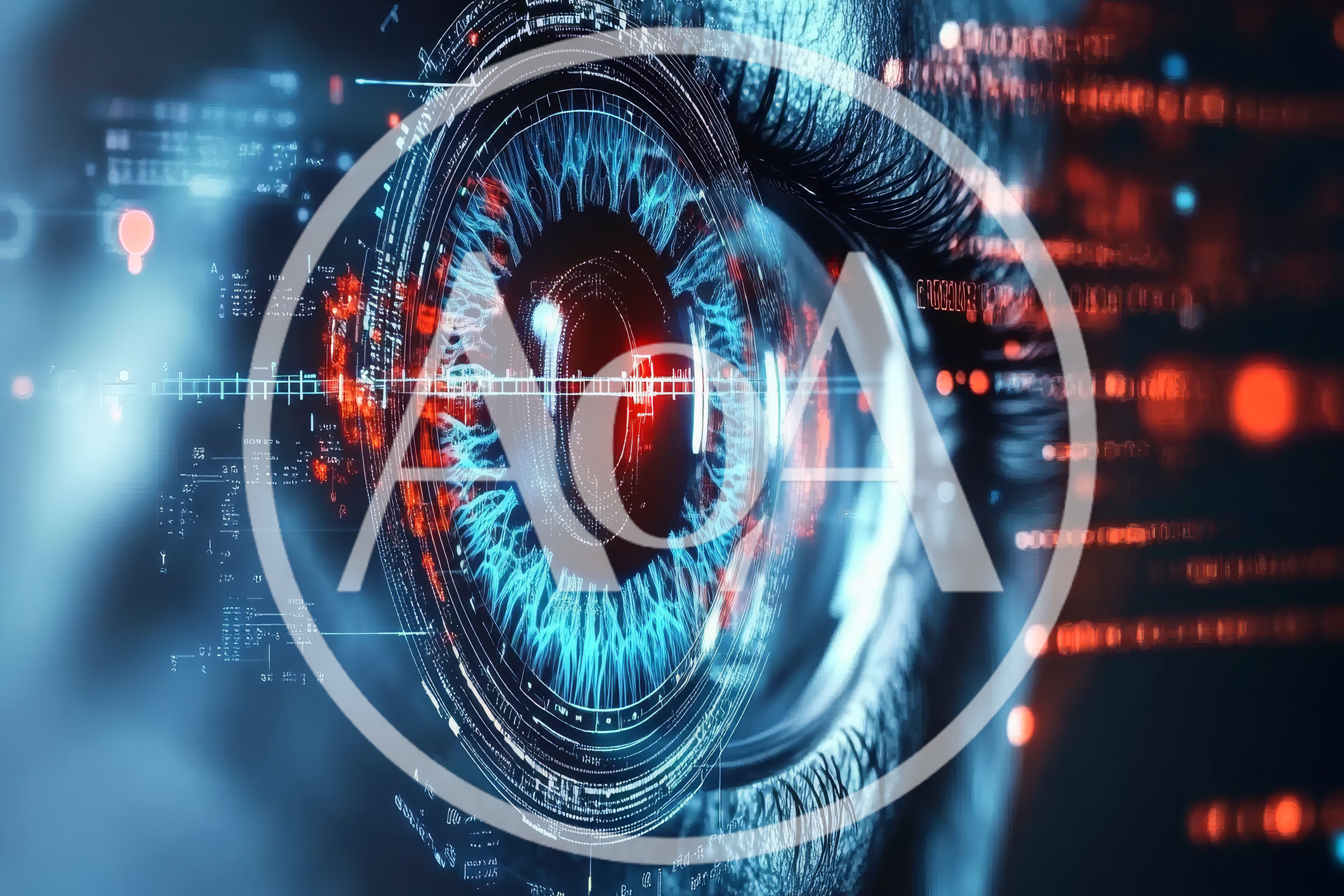 Futuristic Human Eye With Digital Data Overlay