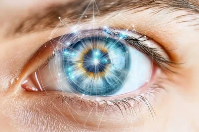 Human Eye With Digital Futuristic Technology Overlay