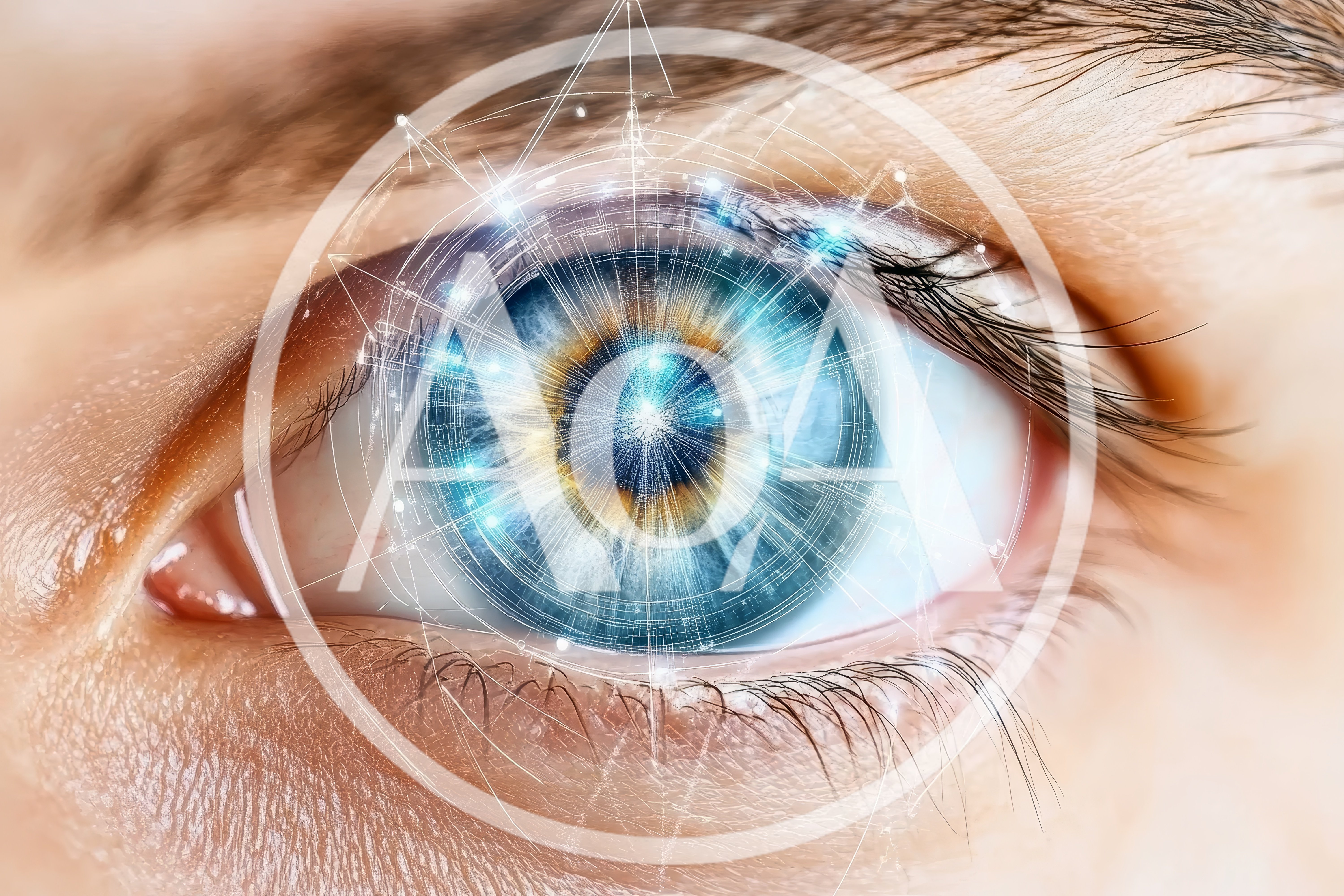Human Eye With Digital Futuristic Technology Overlay