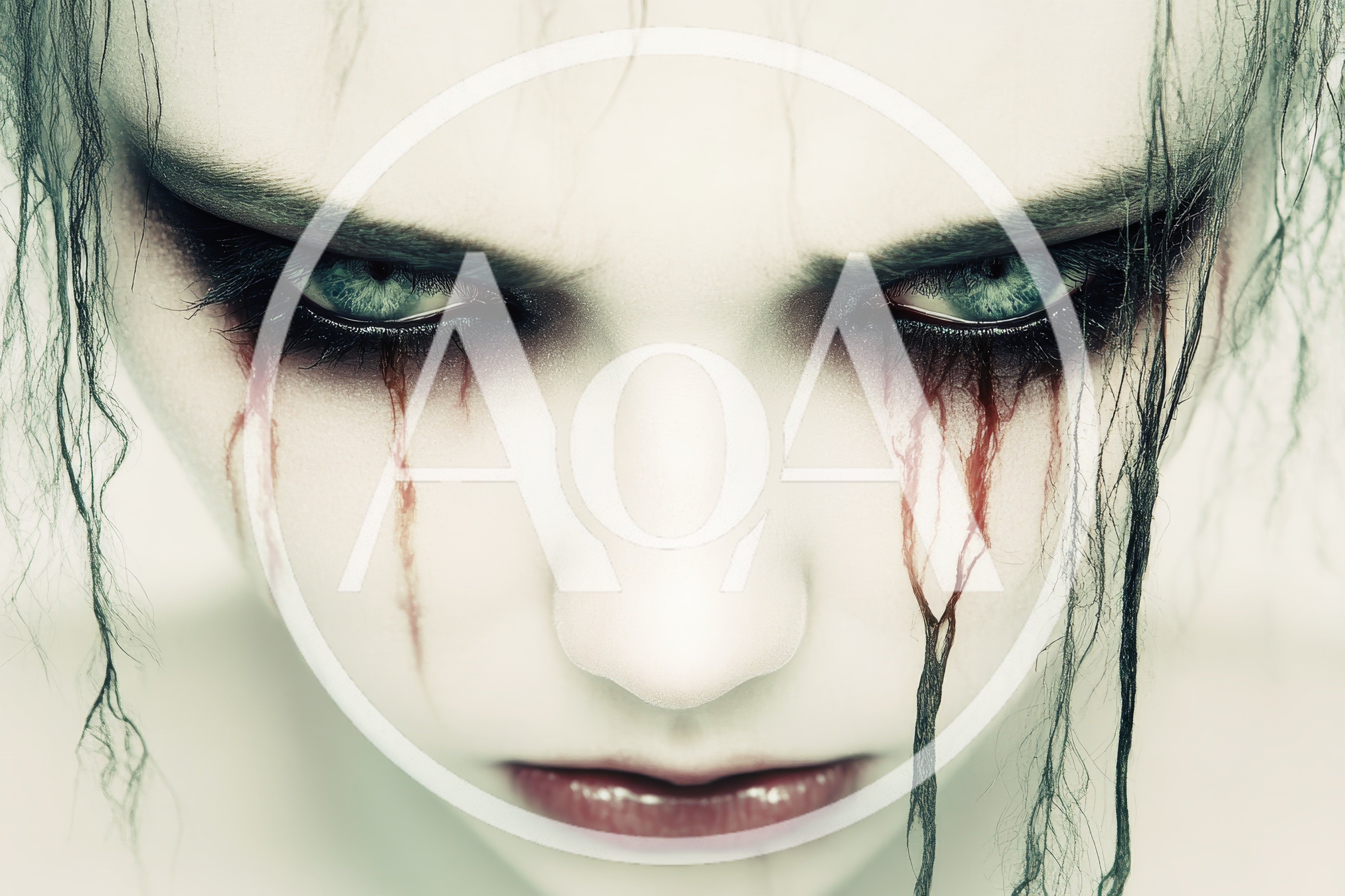 Close Up Portrait Of A Woman With Gothic Makeup