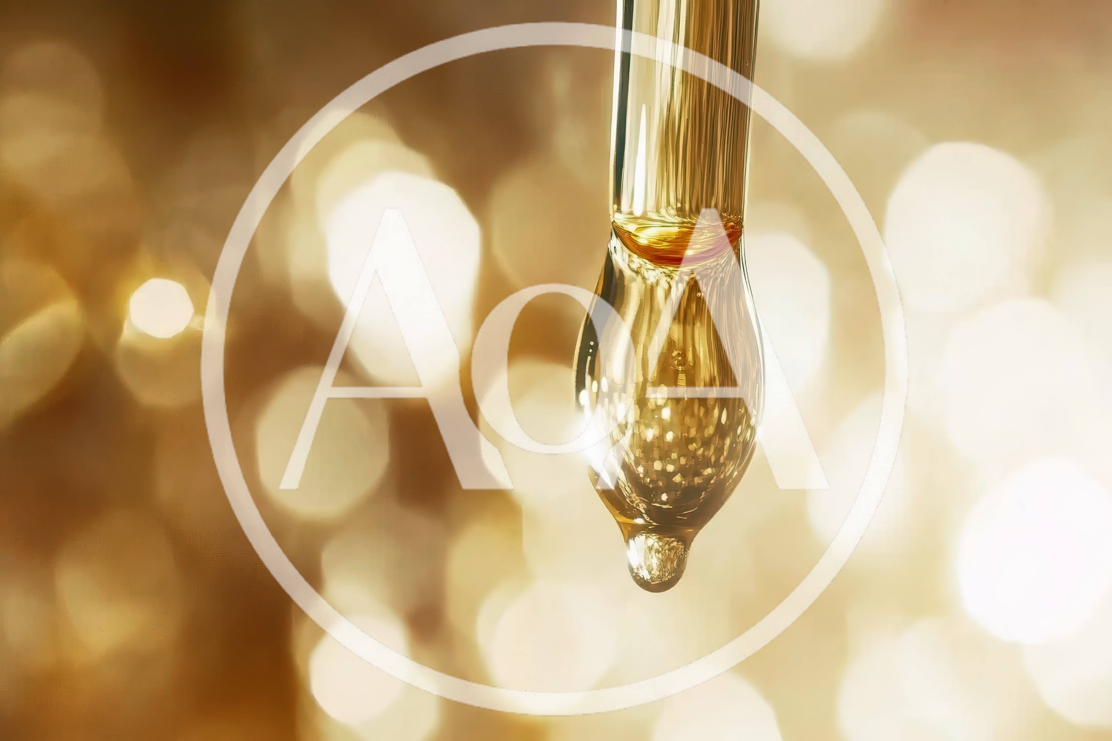 Golden Serum Dropper With Liquid Drop