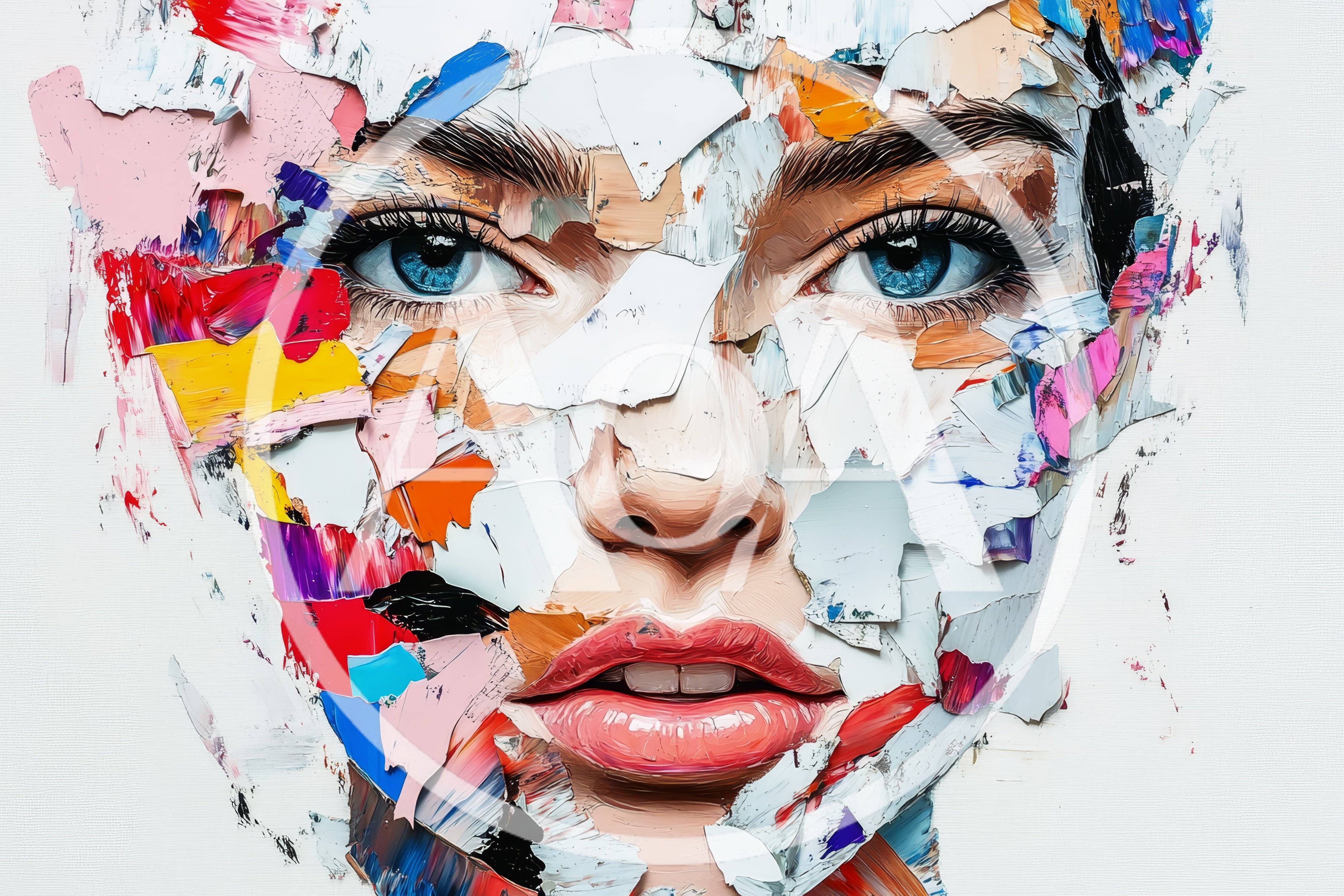 Abstract Oil Painting Of A Woman Face
