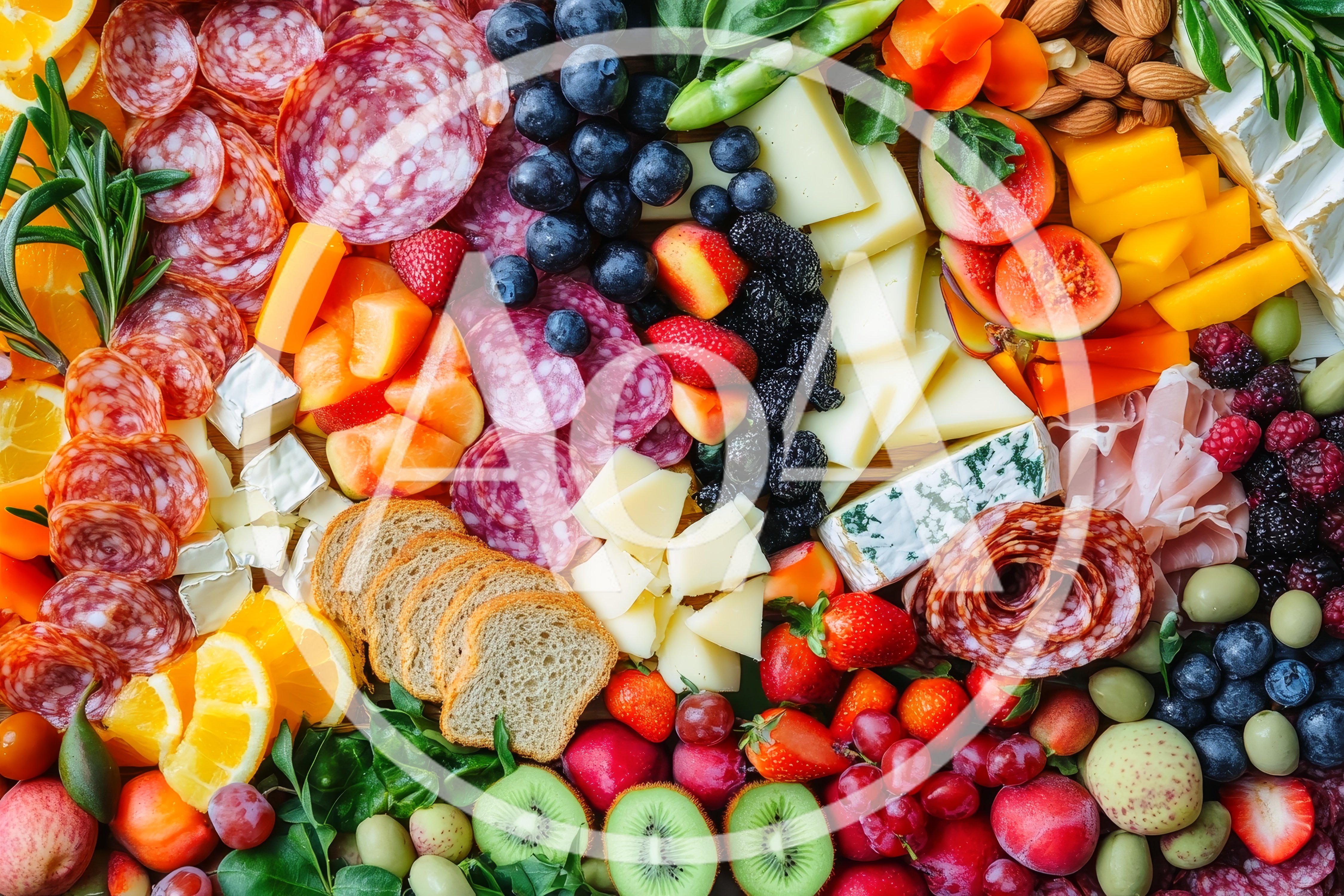 Gourmet Charcuterie Board With Assorted Meats And Fruits