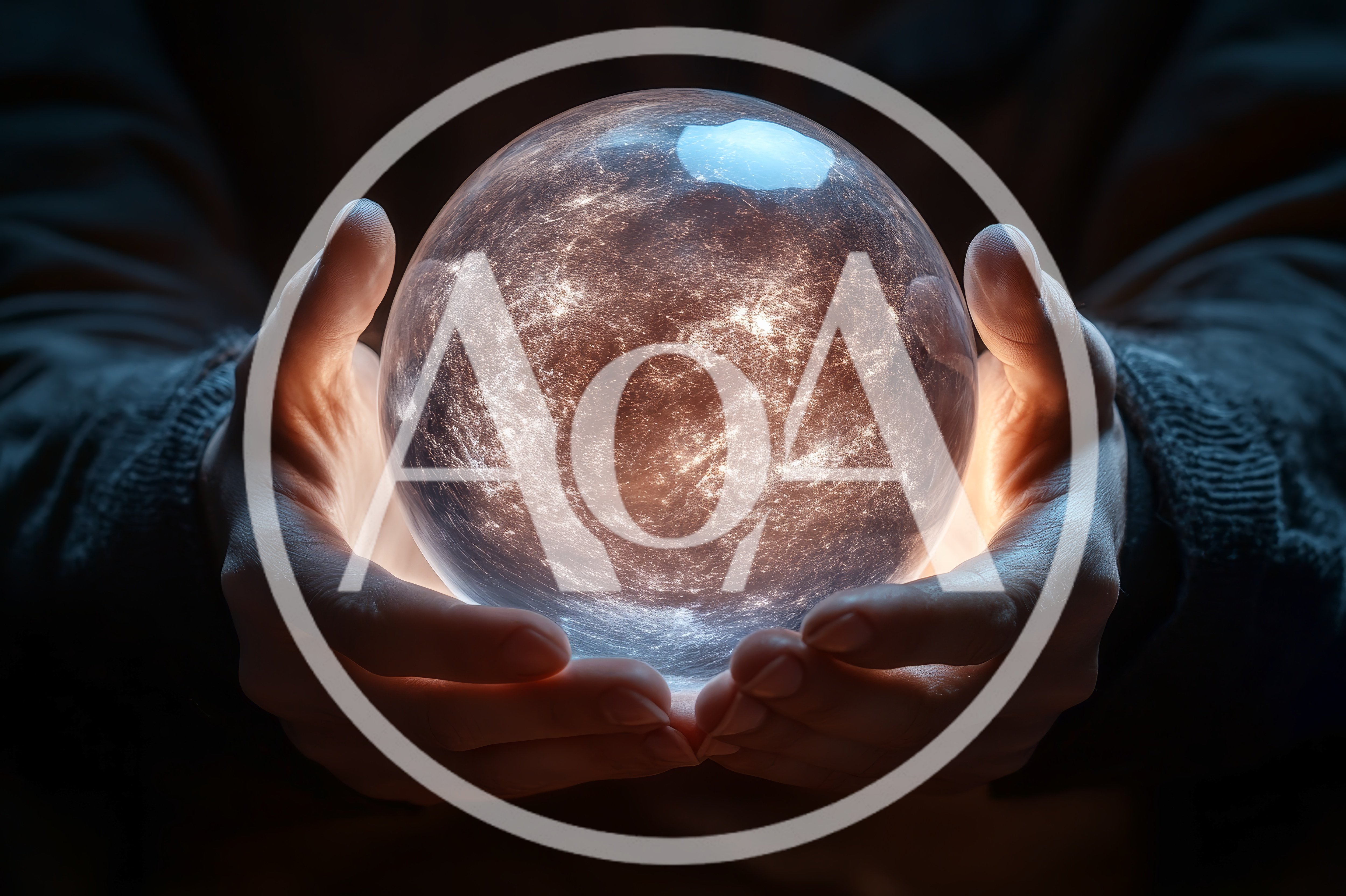 Person Holding A Glowing Crystal Ball