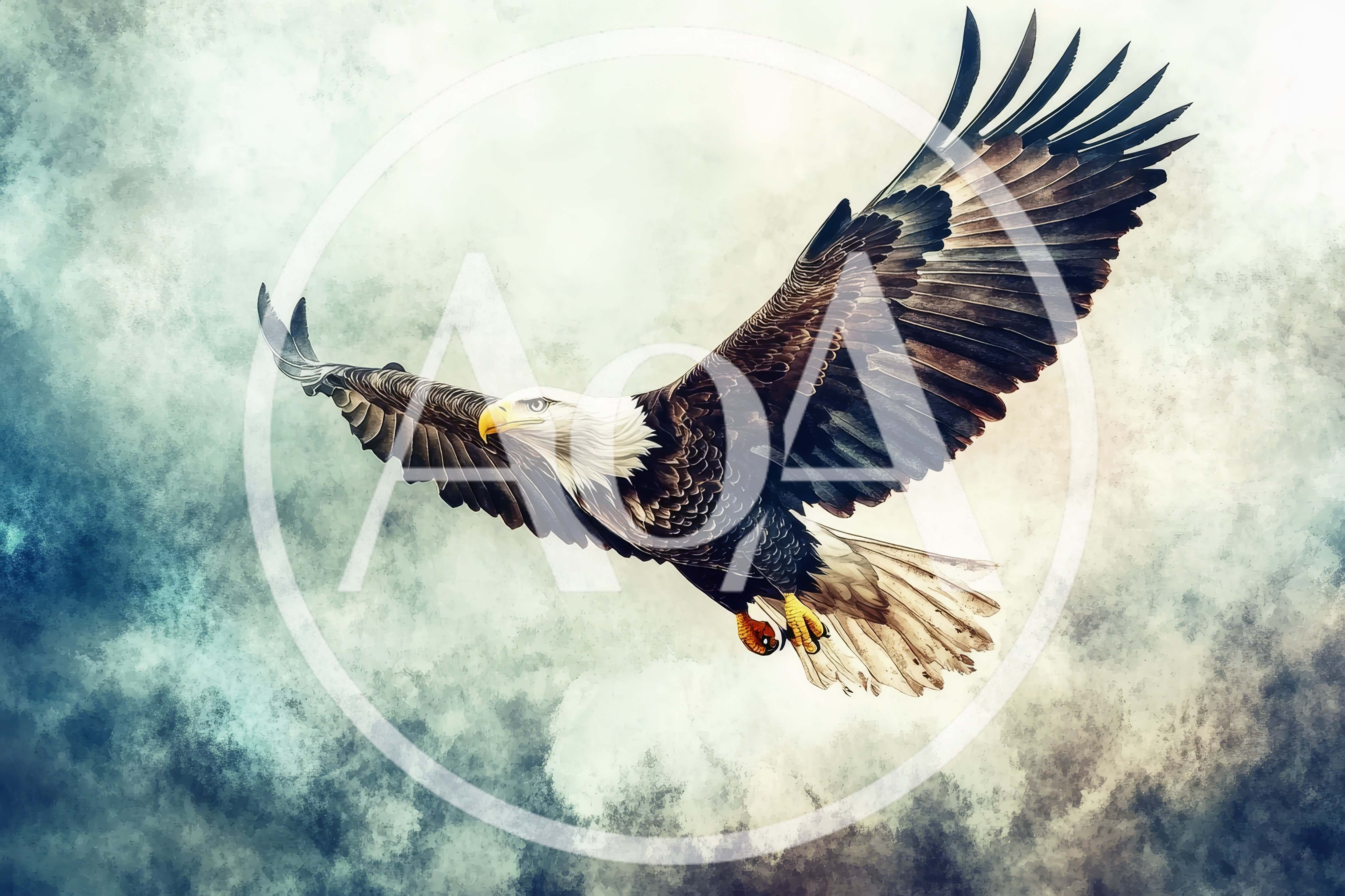 Majestic Bald Eagle Soaring Through Stormy Skies
