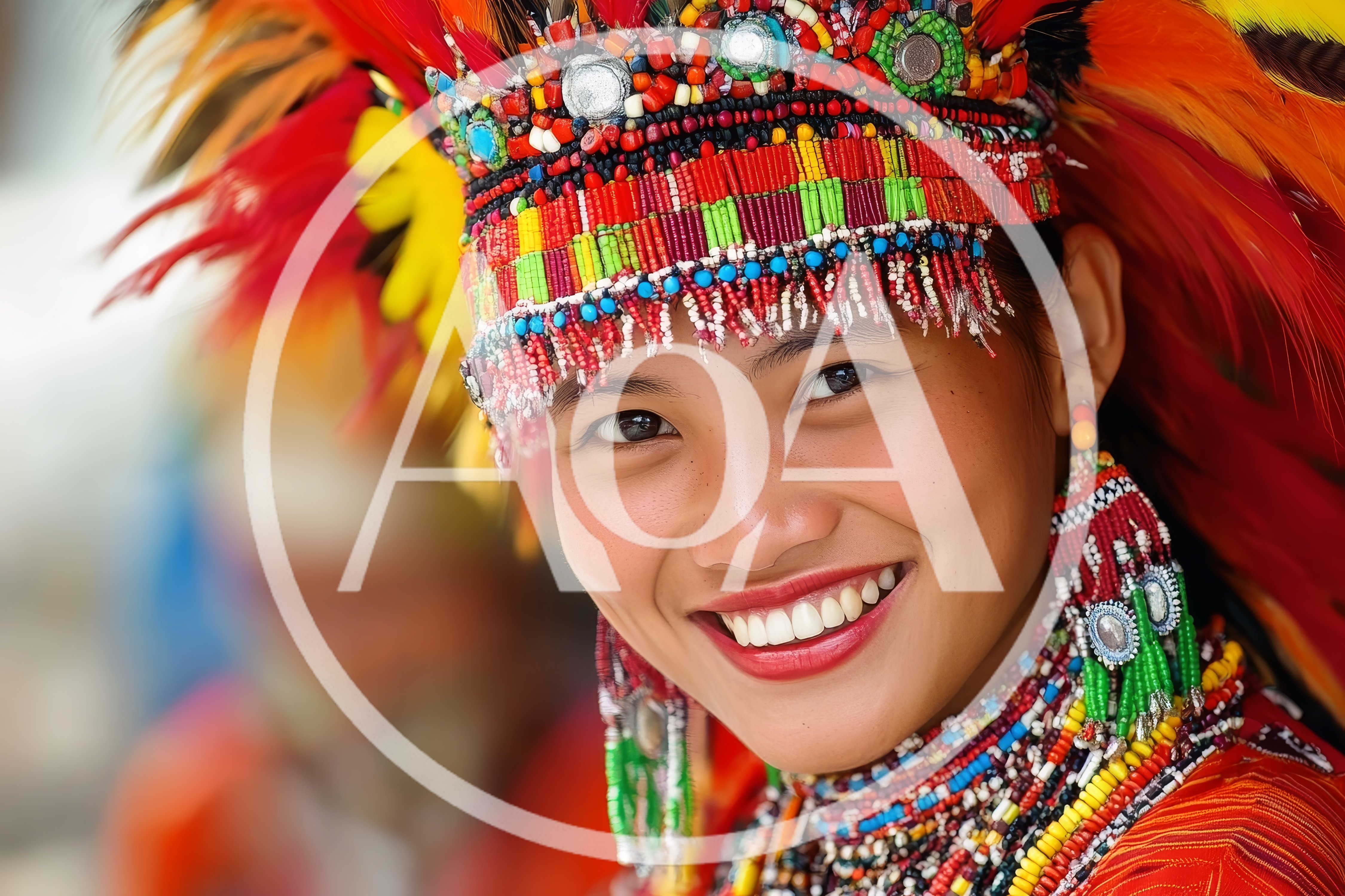 Portrait Of A Smiling Filipino Woman In Traditional Attire