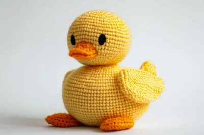 Handmade Crocheted Yellow Duck Amigurumi Toy