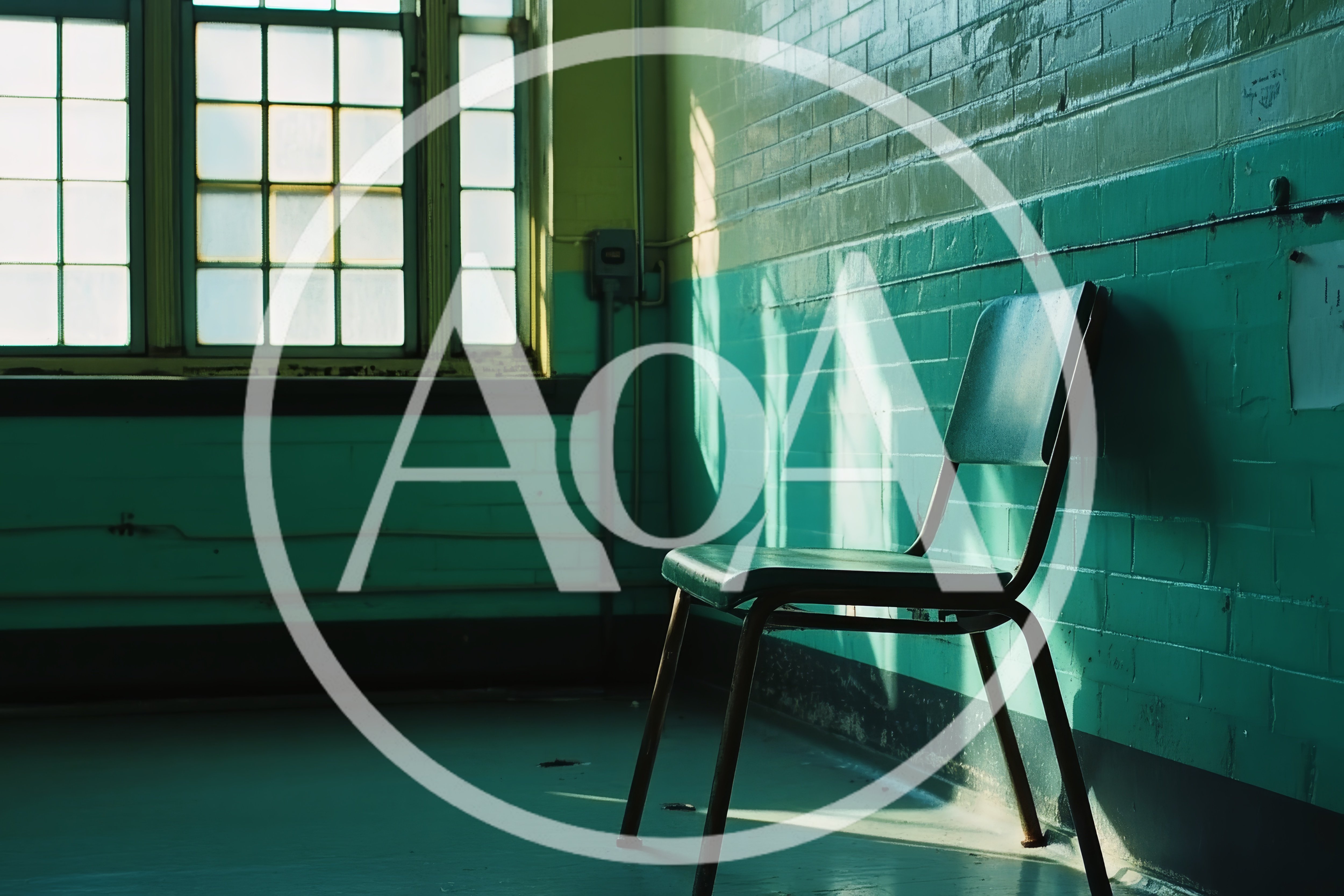 Empty Metal Chair In A Dimly Lit Abandoned Room