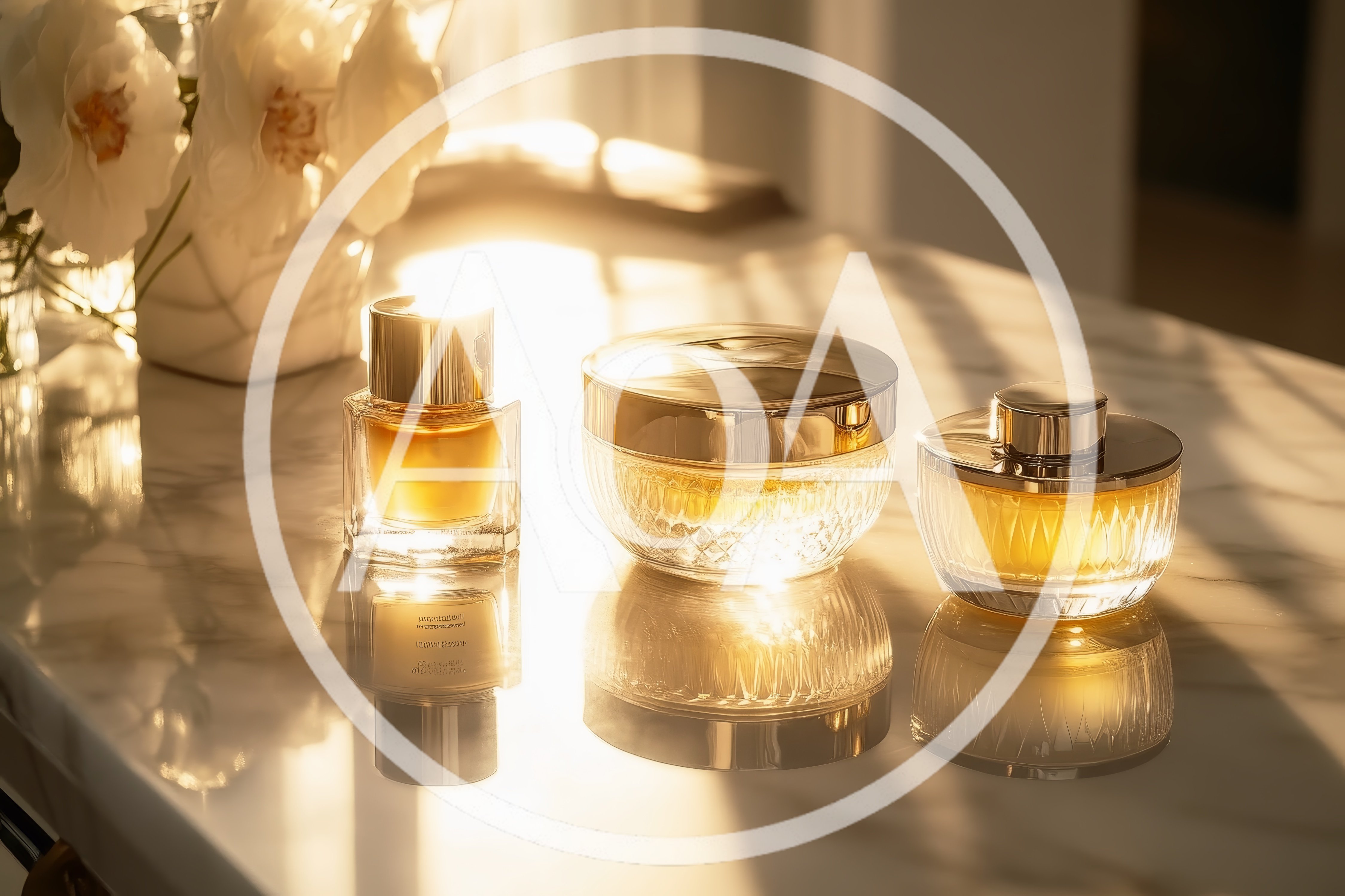 Luxury Skincare Products on Marble Vanity