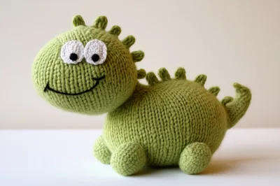 Hand Knitted Green Dinosaur Toy