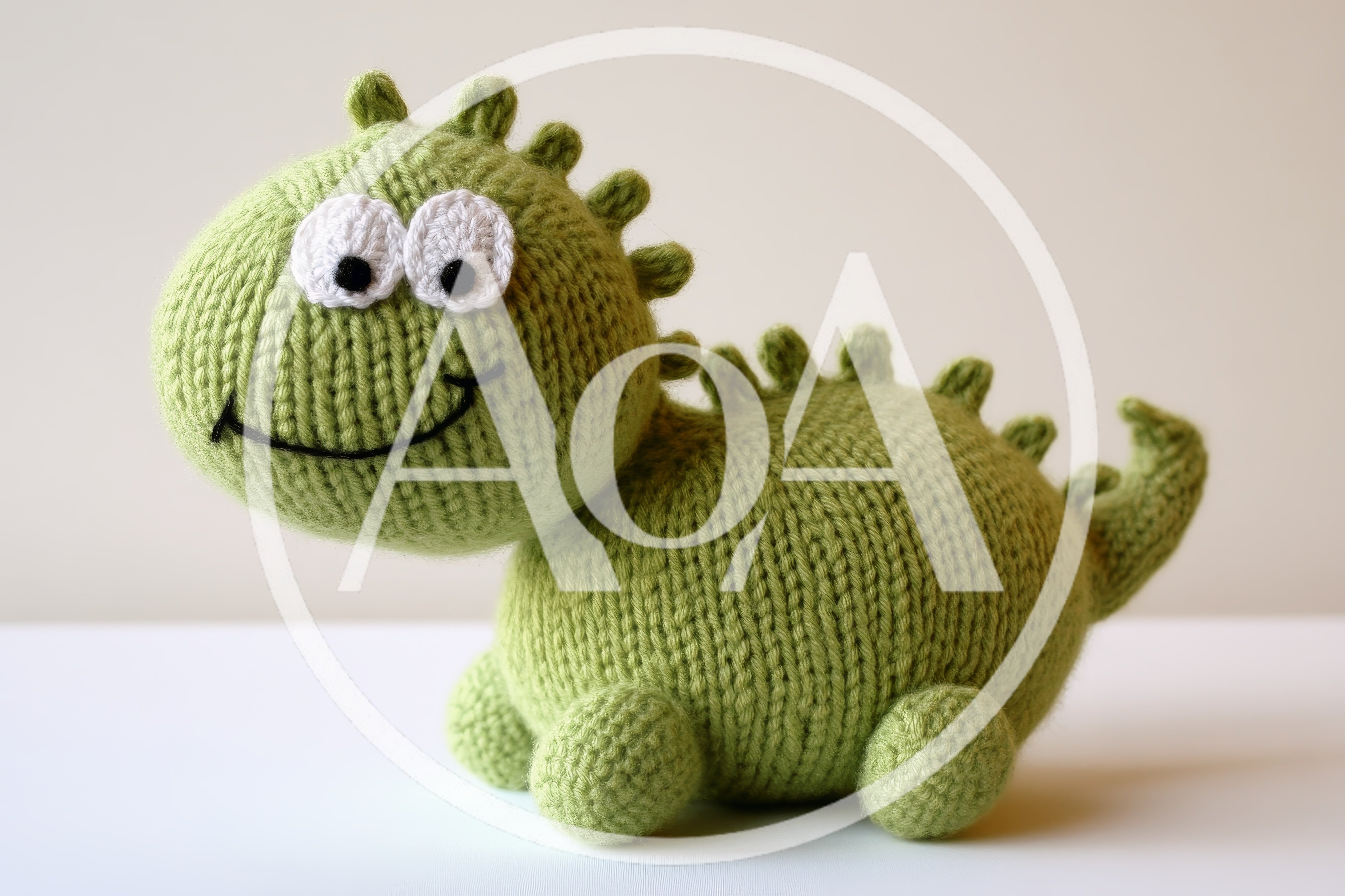Hand Knitted Green Dinosaur Toy