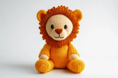 Handmade Crocheted Lion Stuffed Animal Toy