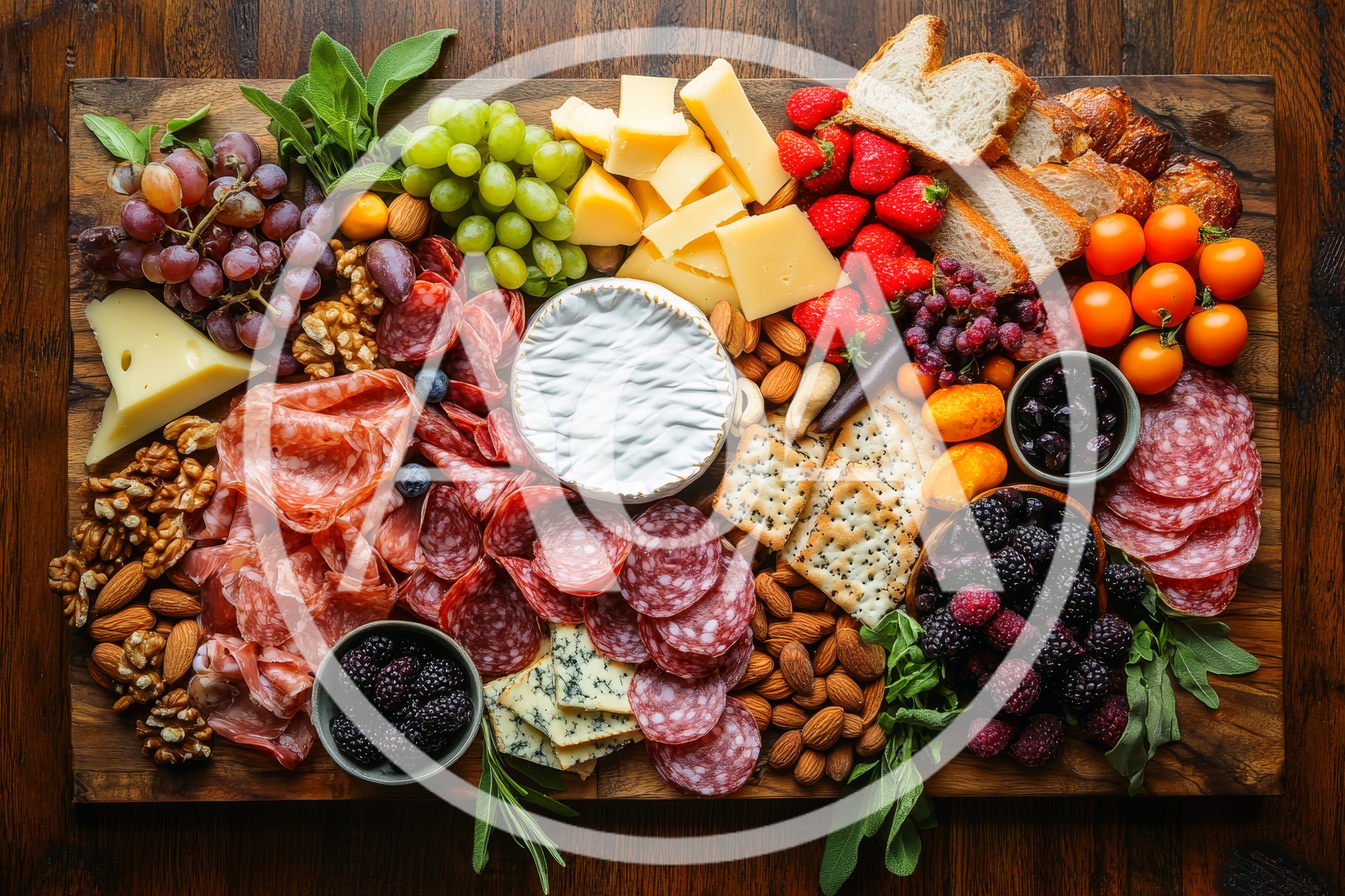 Gourmet Charcuterie Board With Assorted Meats And Cheeses