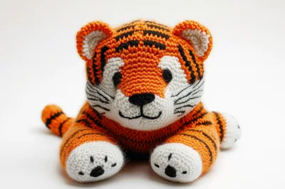 Handmade Crocheted Tiger Stuffed Animal Toy