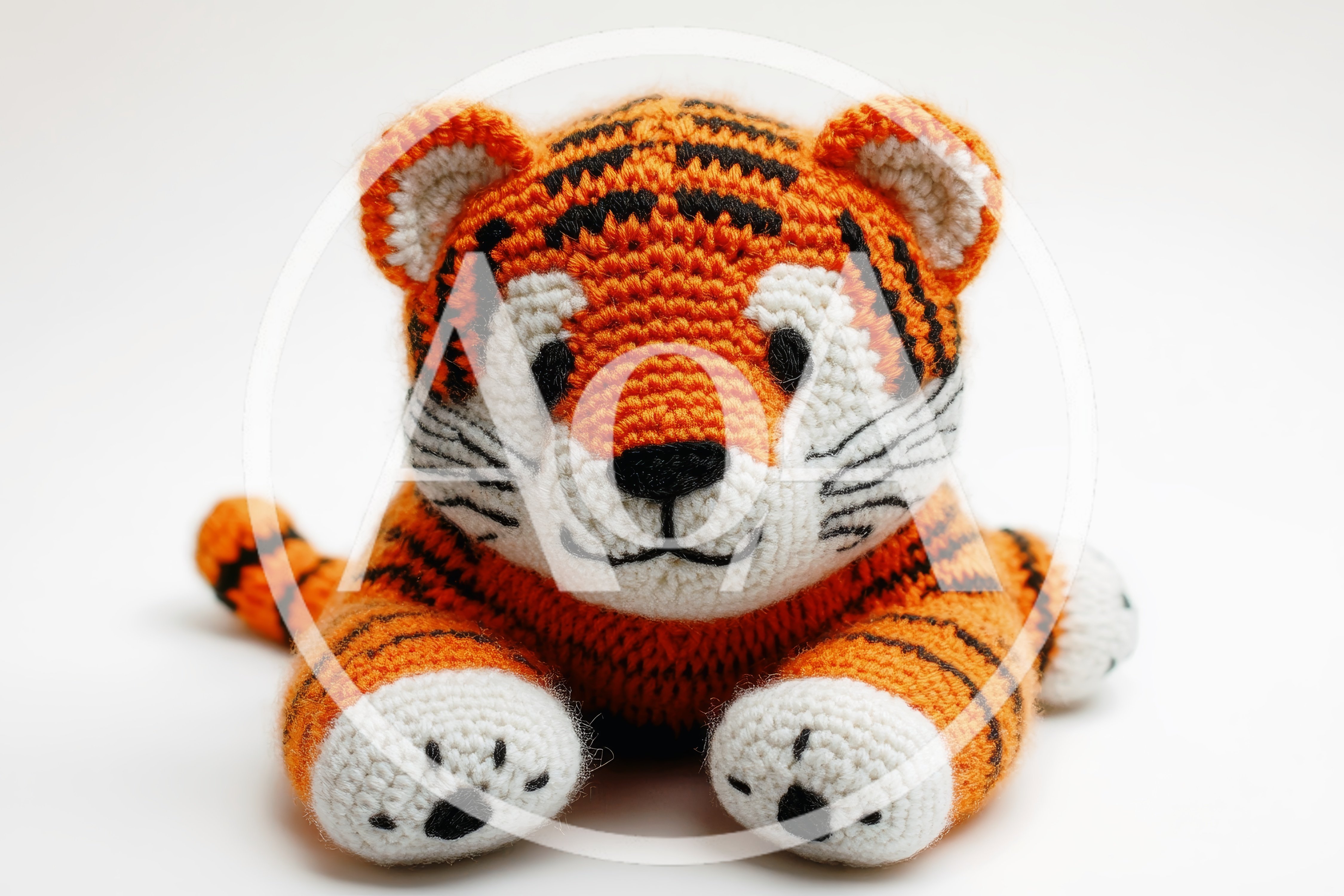 Handmade Crocheted Tiger Stuffed Animal Toy