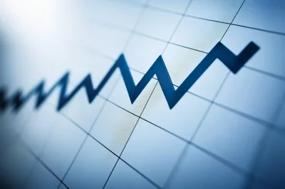 Blue Financial Line Graph Rising On Digital Screen