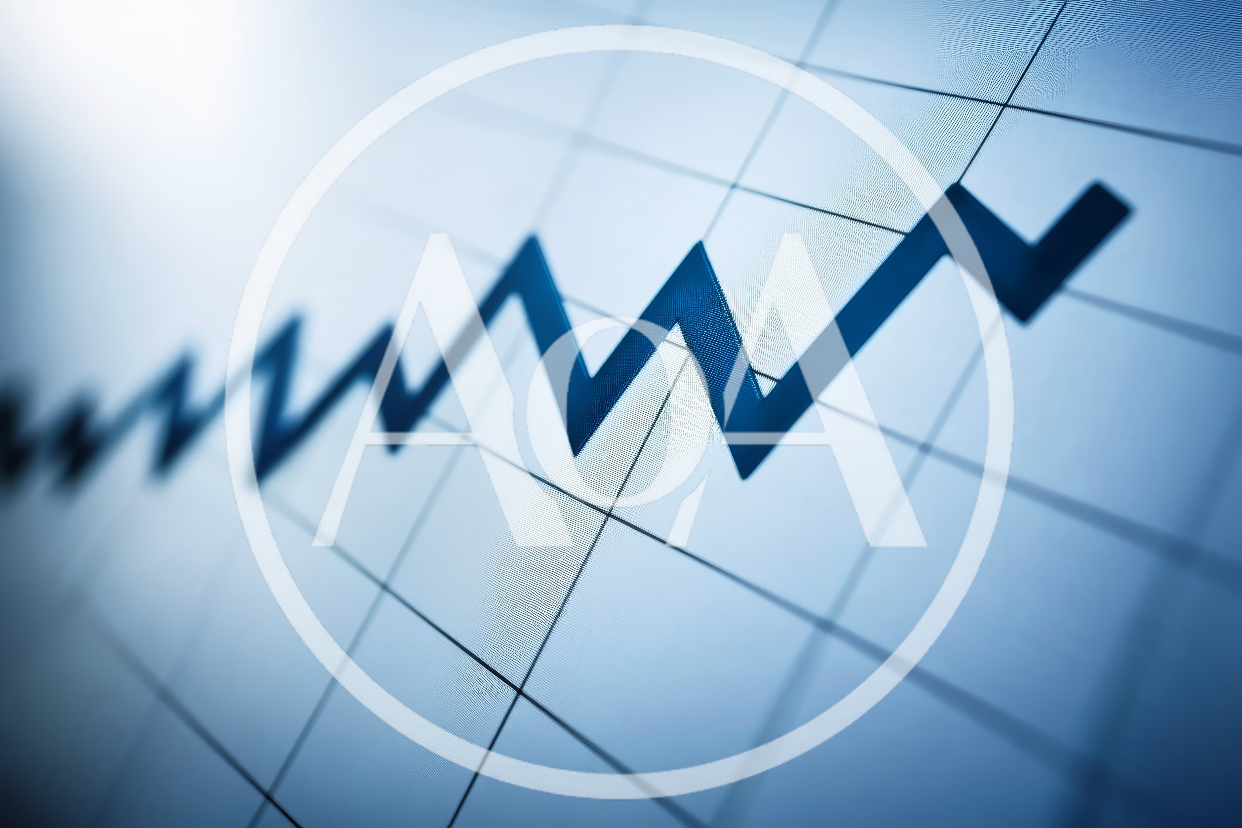Blue Financial Line Graph Rising On Digital Screen