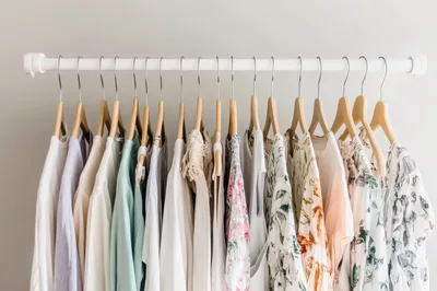 Assorted Women Clothing Hanging on a Rack