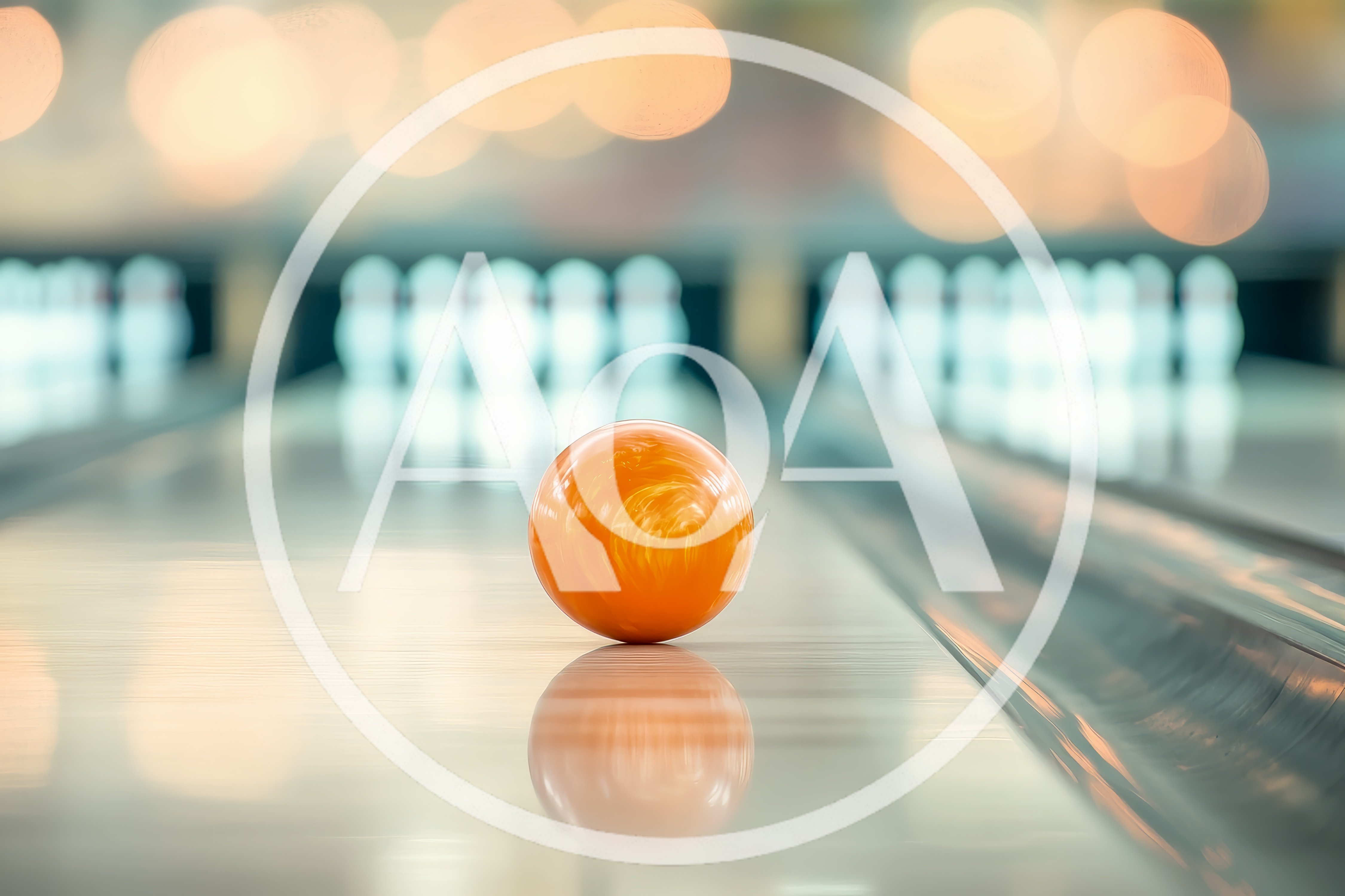 Orange Bowling Ball Rolling Down Lane